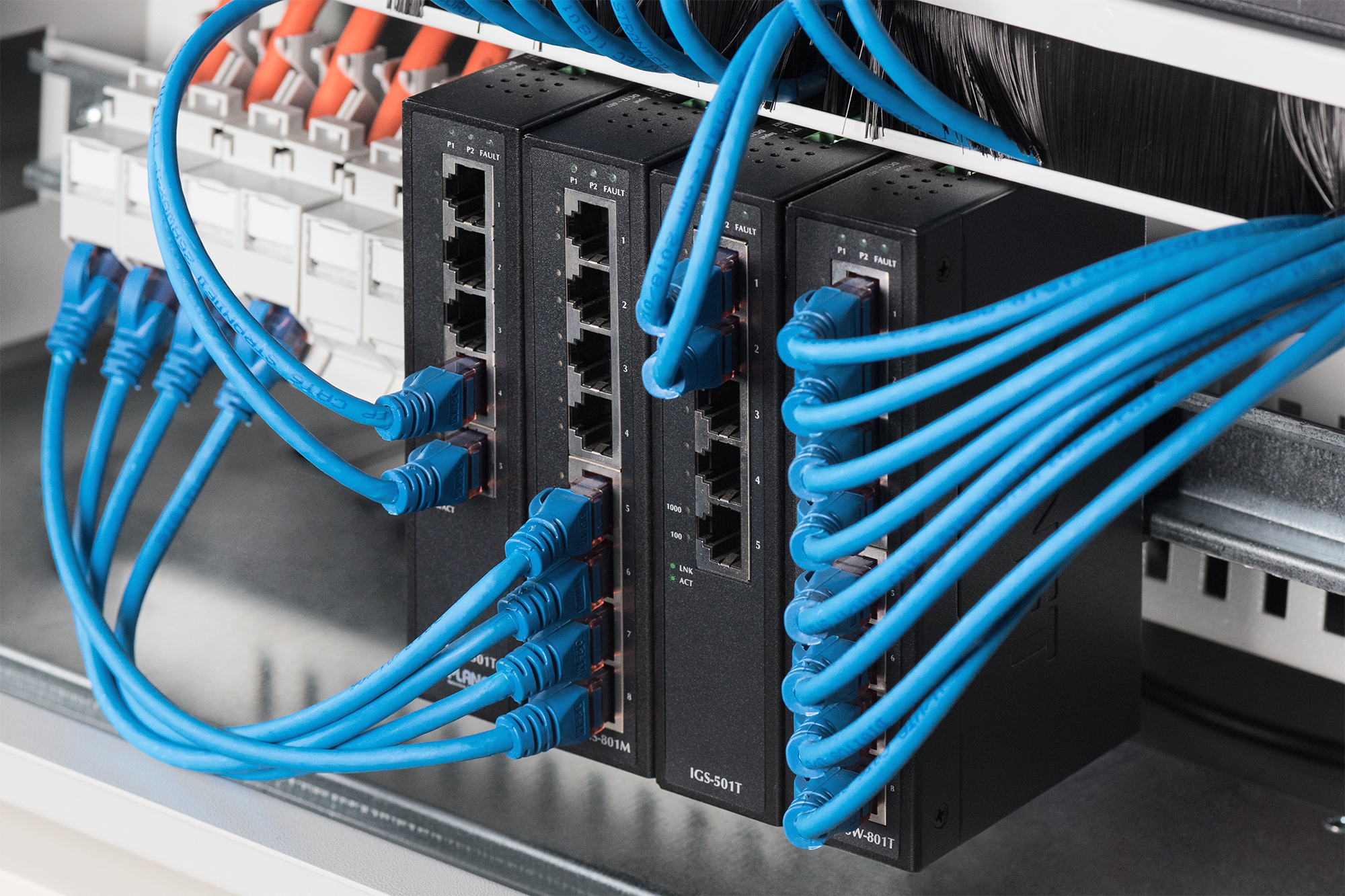 switch, netzwerk, rack, verkabelung, ethernet