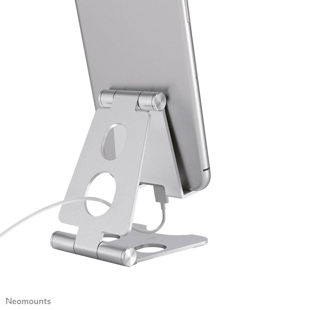 Neomounts Faltbarer Telefon-Ständer - Handy/Smartphone - Passive Halterung - Tisch/Bank - Indoor - Silber