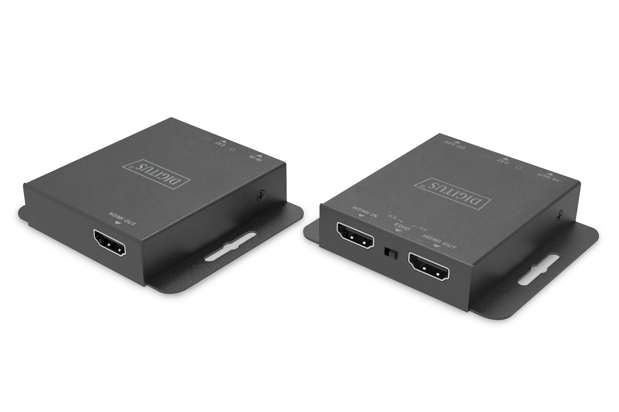 HDMI-Splitter, HDMI-Adapter, Metallgehäuse, Dual-Port, Schwarz
