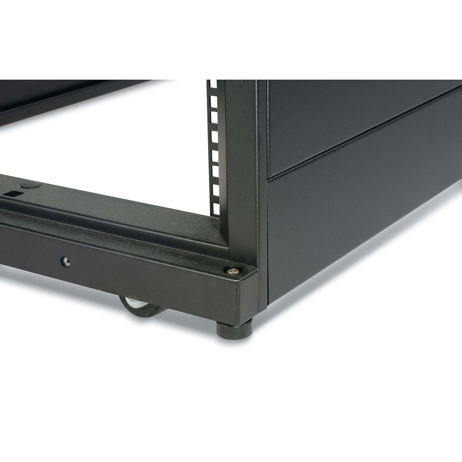 server rack, rack rail, corner leg, metal frame, rollenrad