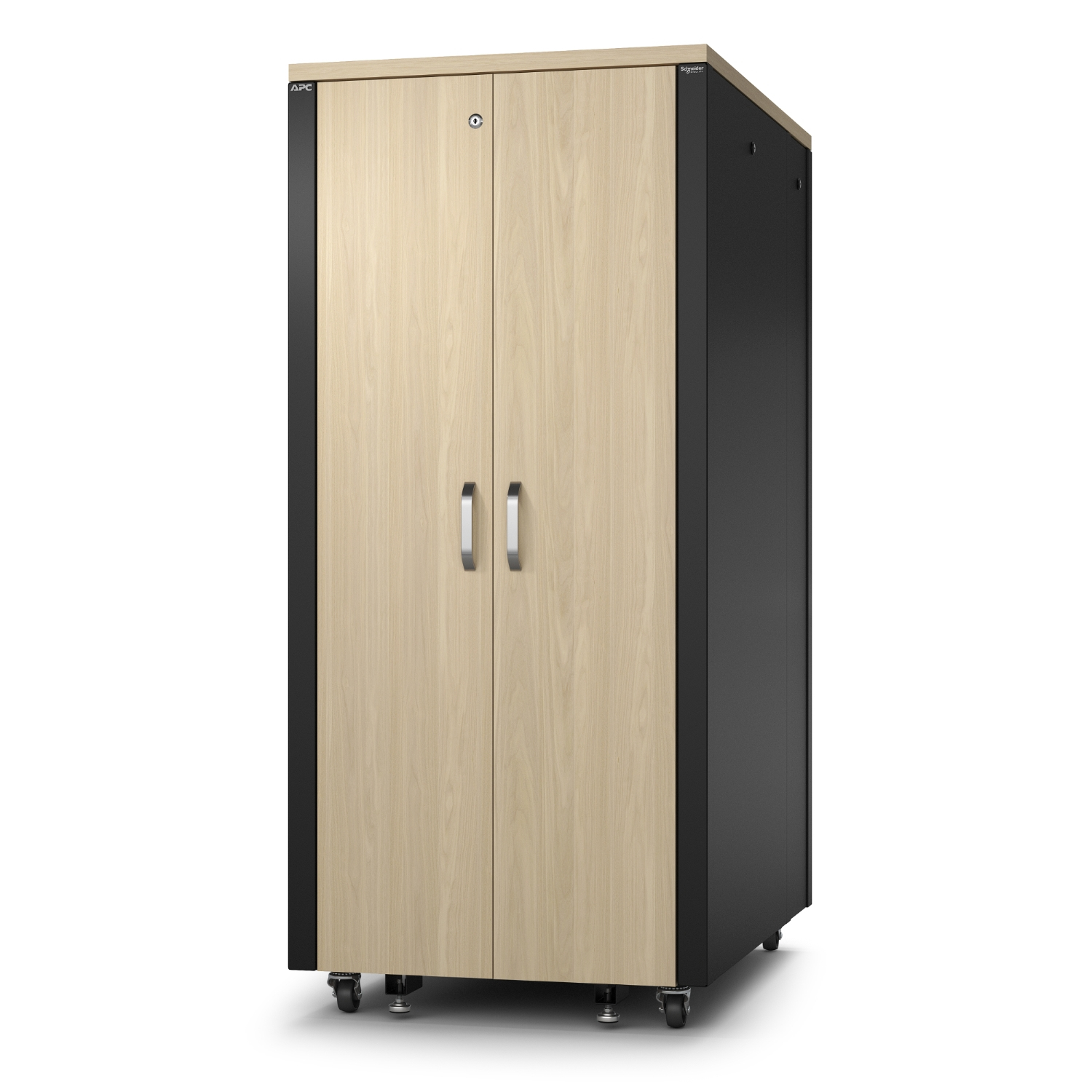 Schrank, Wandschrank, Holzoptik, Zweifach-Schrankschrank, Rollbare Unterschrank