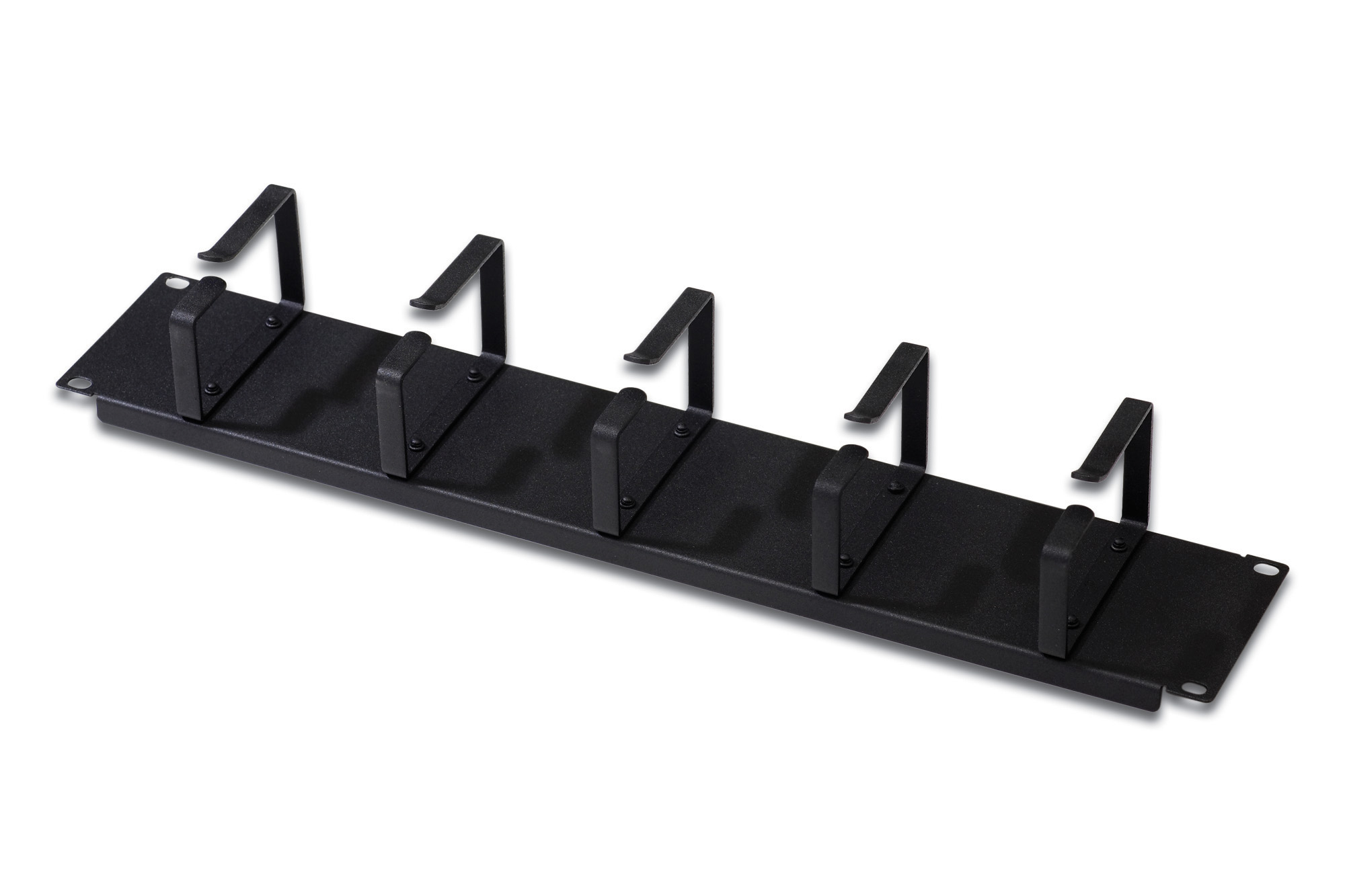 DIGITUS Schrank Zubehör 19" Kabelrangierpanel 2HE 5x Kabelringe 85x60 mm schwarz RAL 9005 DN-19 ORG-2U-SW