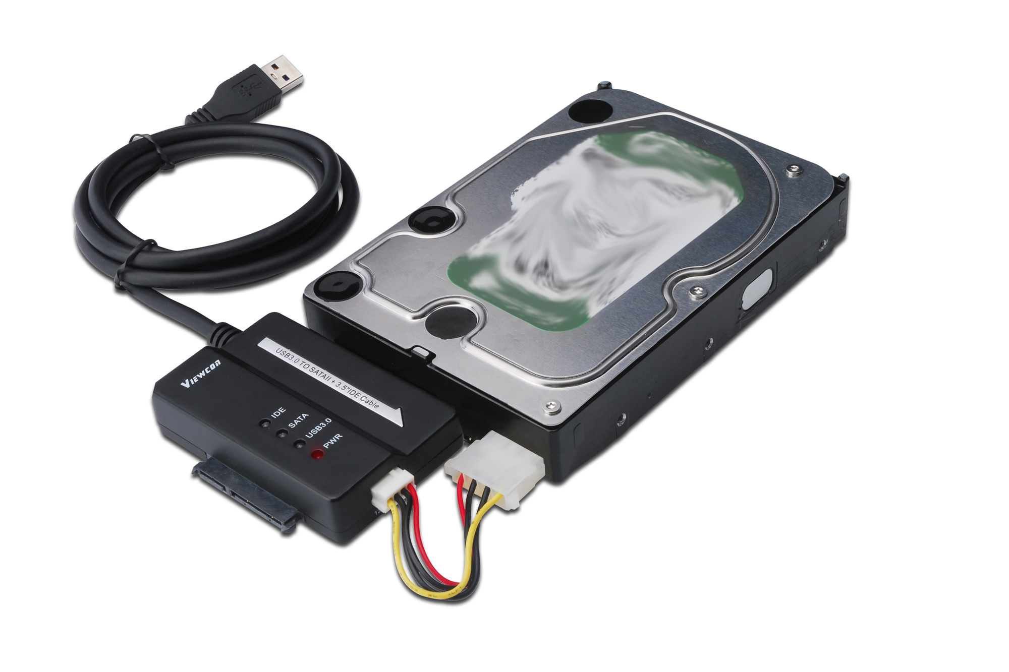 Externe Festplatte, HDD, SATA, USB Kabel, Adapterketten