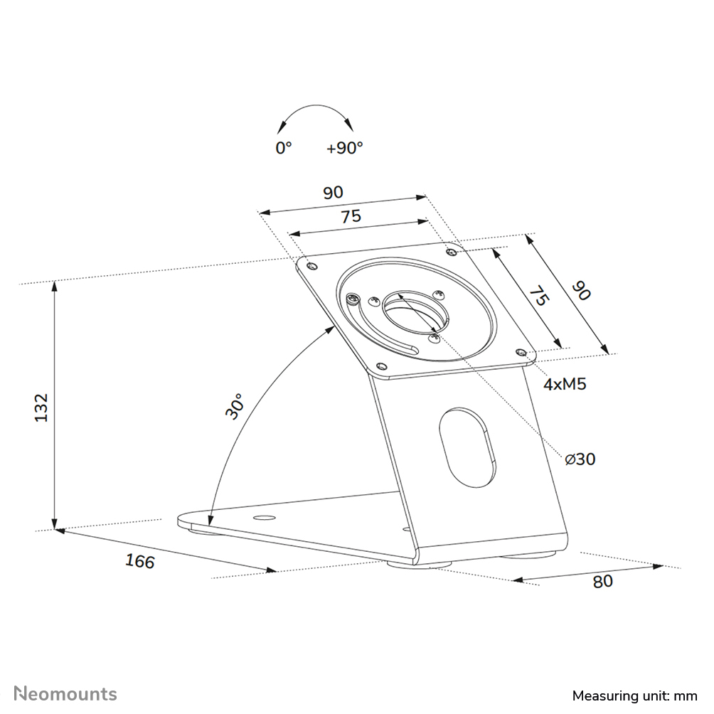 Montagehalter, Klemmereich, Platte, Befestigung, Zeichnung