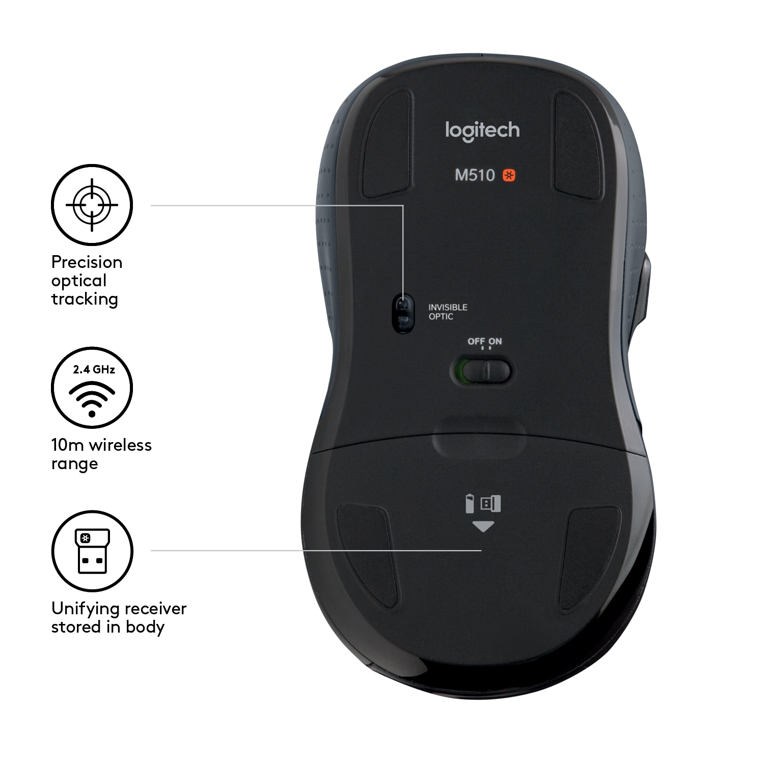 Logitech Maus M510, schwarz