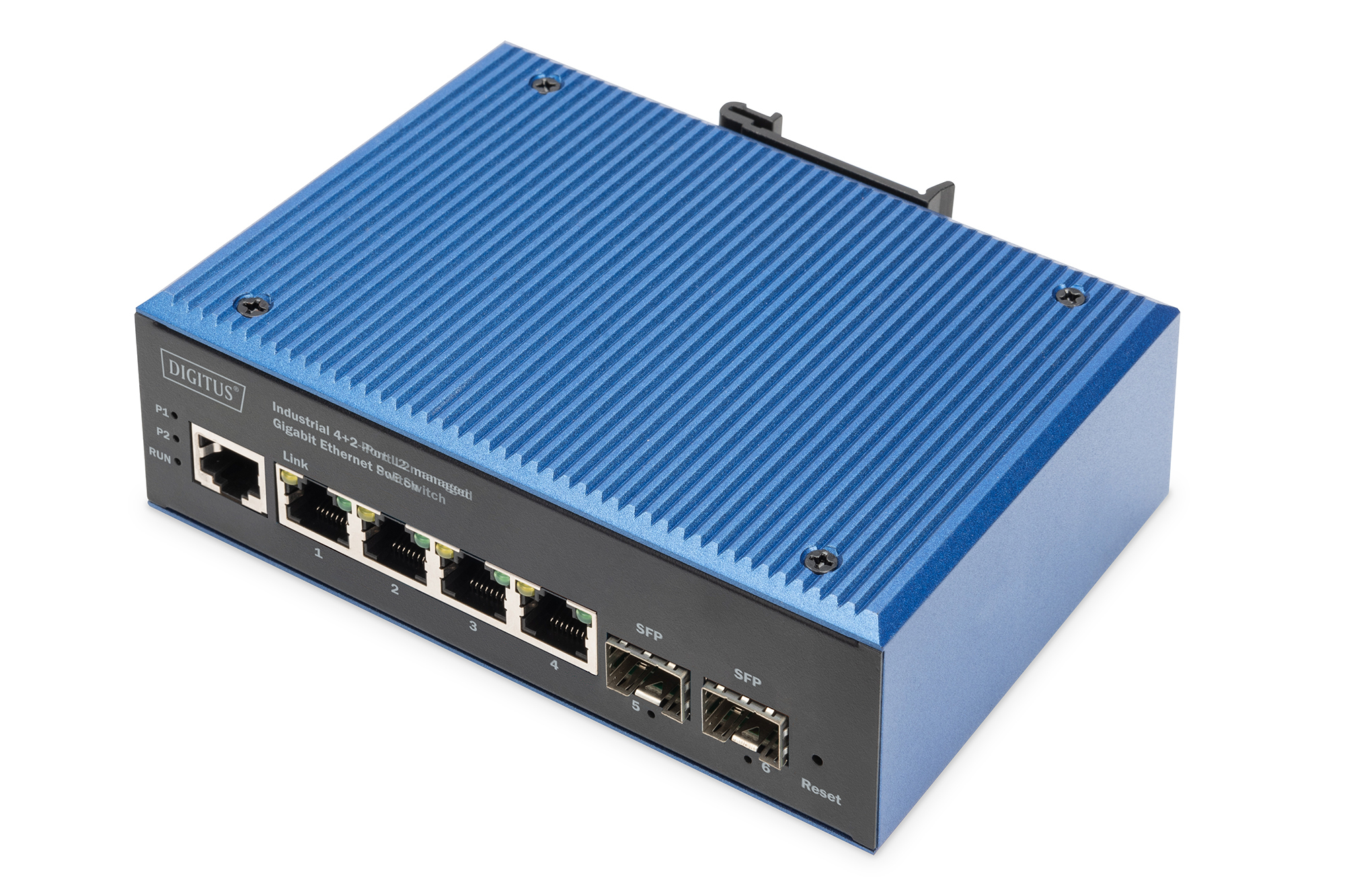 DIGITUS DN-651155 Industrial 4+2-Port L2 managed Gigabit Ethernet PoE Switch