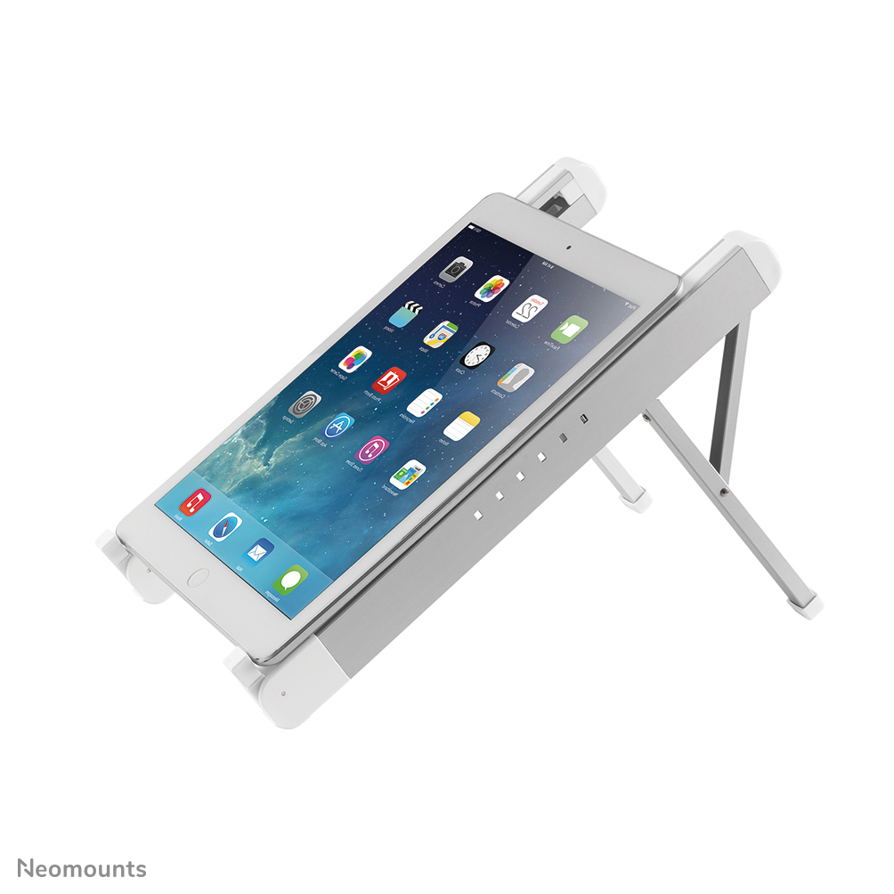 Telefonhalter, verstellbarer Ständer, Tablet-Halterung, Metallrahmen, weiße Farbe