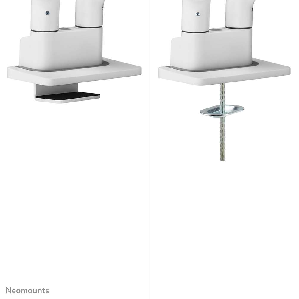 Neomounts Select Desk Mount double display topfix clamp &grommet