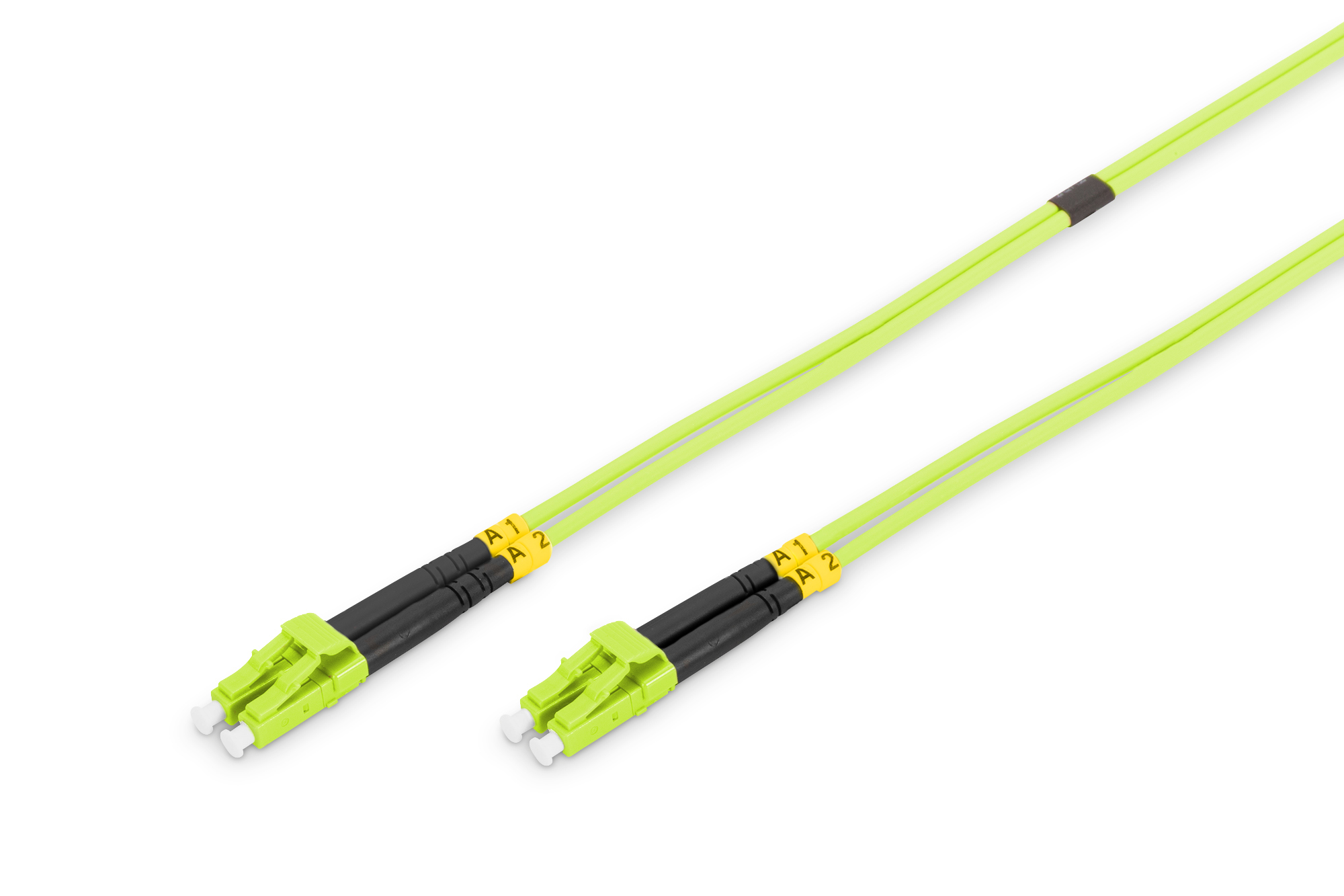 Digitus Netzwerk Kabel Glasfaser OM5 LC/LC duplex St/St 5,00m grün Kabel