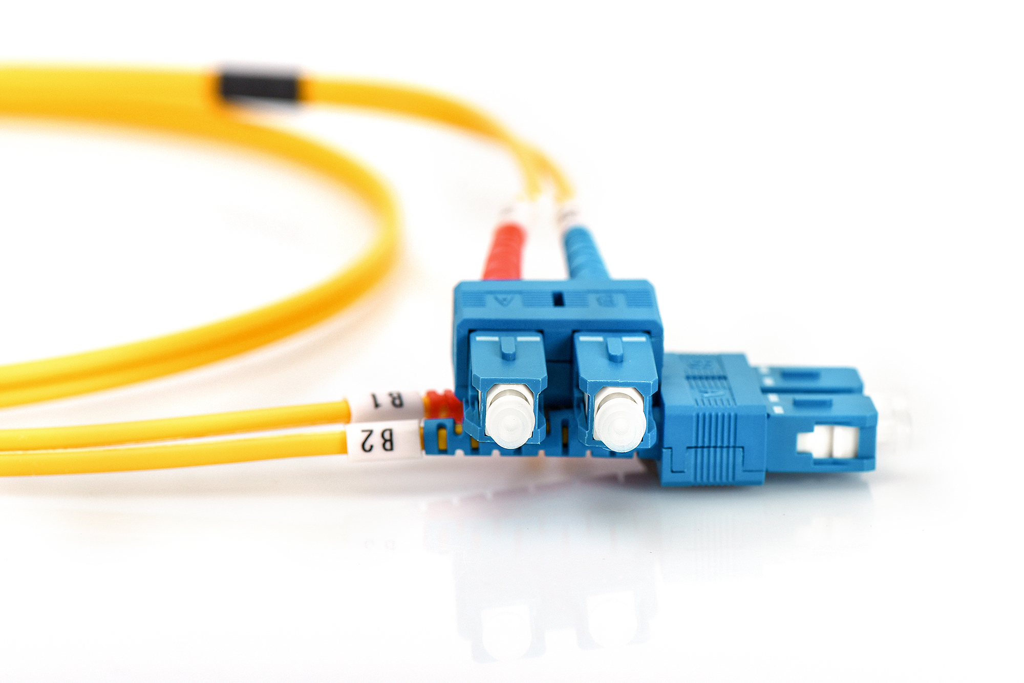 fiberpatchkabel, orange cables, blauer stecker, SCStecker, Duplex Patchkabel