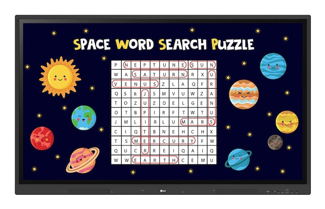 Wortsuche, Puzzle, Weltraum, Raster, Planeten
