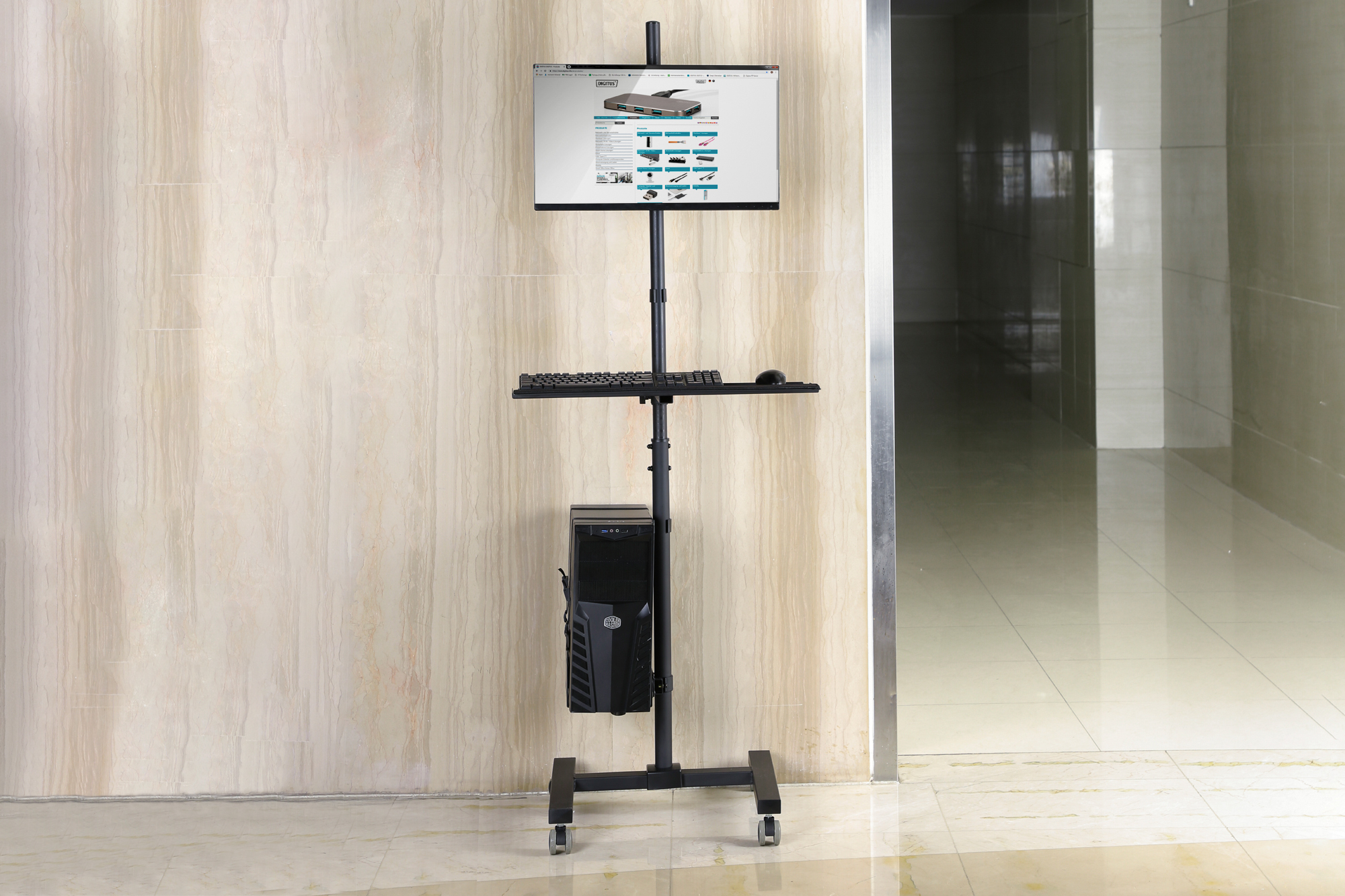 Netzwerk-PC, Kiosk-Stand, Monitorhalter, Desktop-PC, Mobiler Standfuß