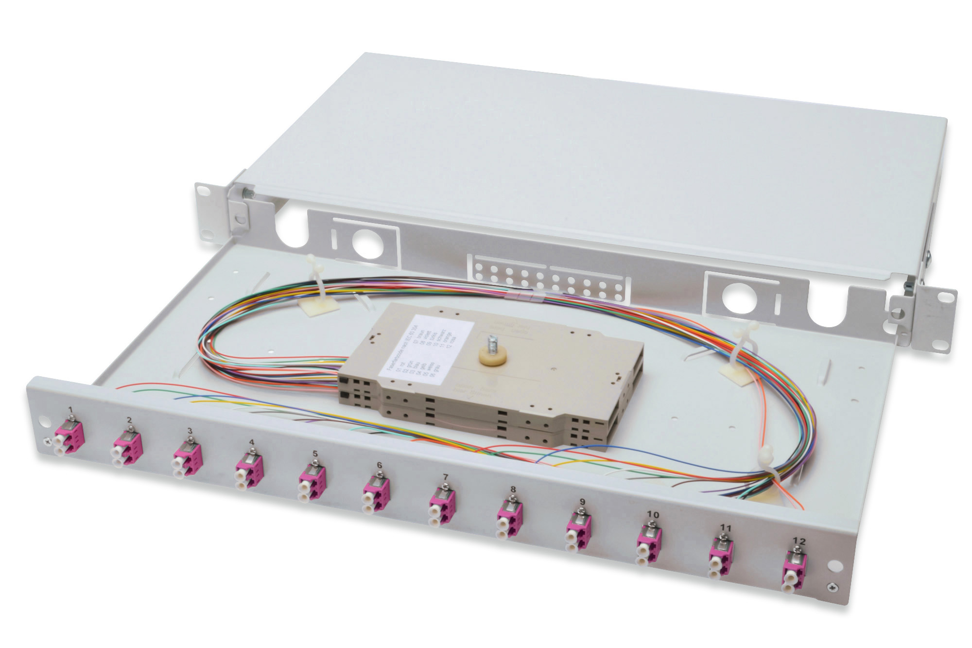 DIGITUS DN-96331-4 LWL Spleißbox, 1HE, bestückt, LC, OM4