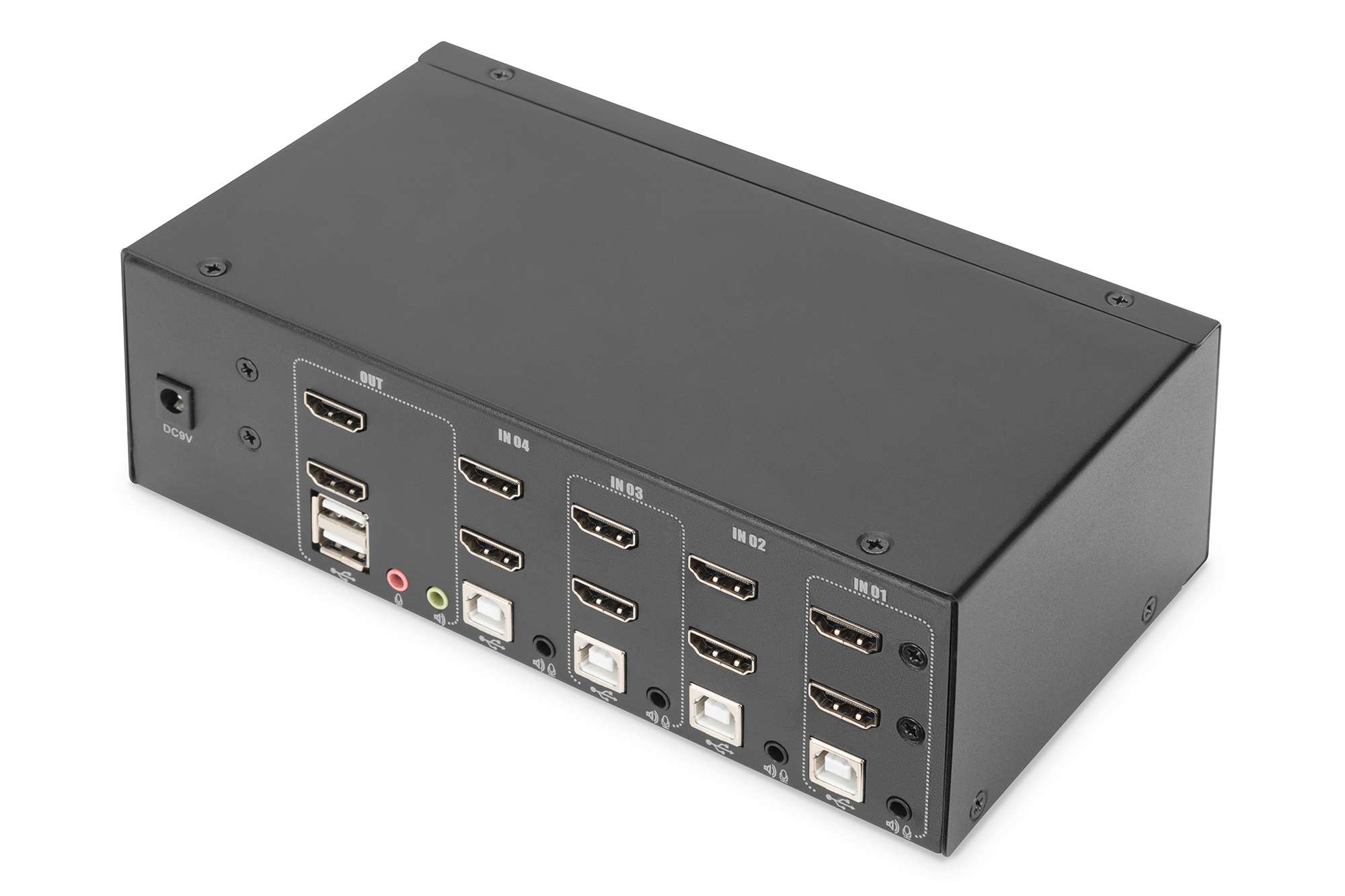 DIGITUS KVM-Switch, 4-Port, Dual-Display, 4K, HDMI