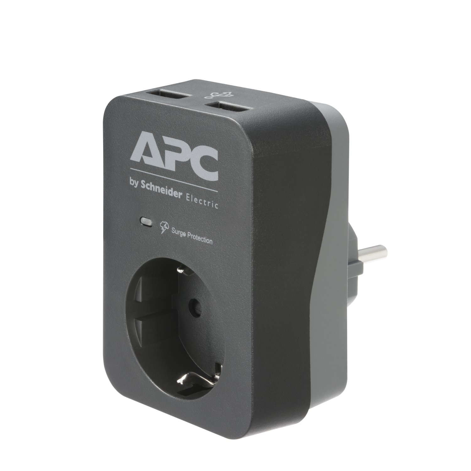 APC Essential SurgeArrest, 1 Ausgang, 2 USB-Anschlüsse, schwarz