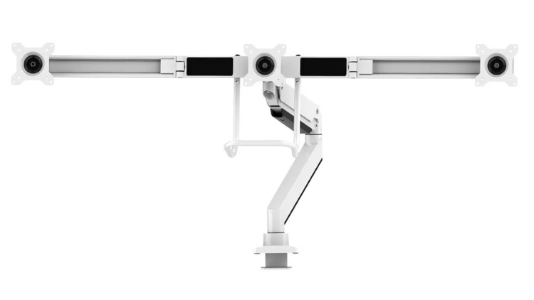 Neomounts NM-D775DX3WHITE Monitorarm 17-27" - Gasfeder - Topfix - 180°-Stopp