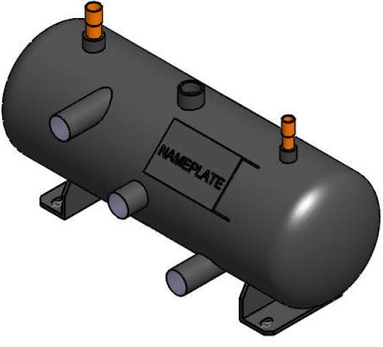 APC Flooded Receiver, 20L, 219mm diameter, 640mm length, PED with heater