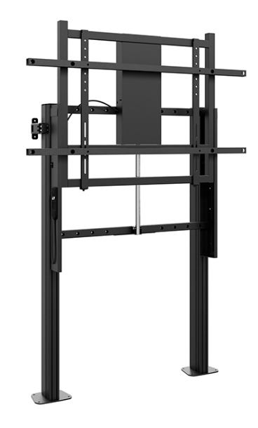 TV-Liftständer, freistehend, Metall, höhenverstellbar, schwarz