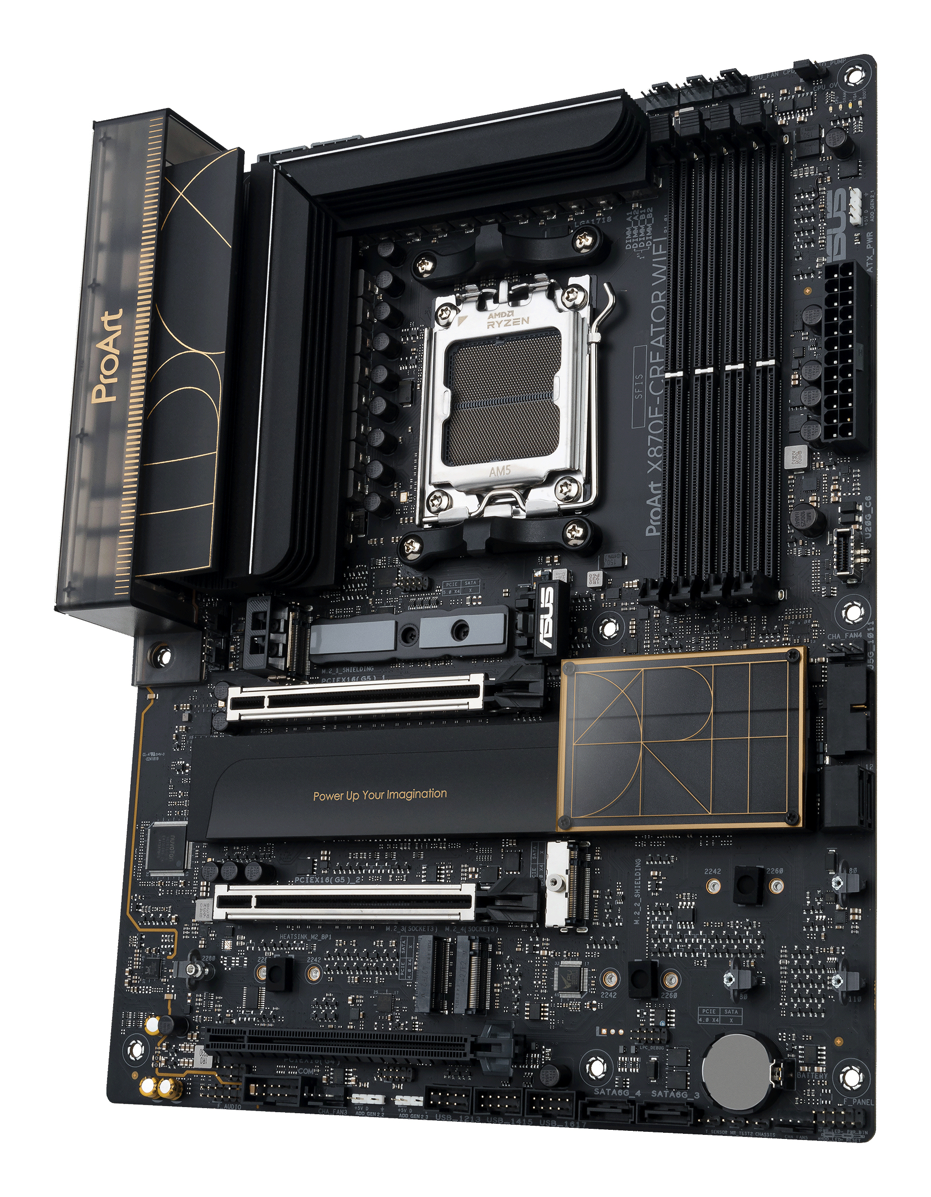Mainboard, AMD AM5, X870E-Chipsatz, ATX-Platine, Schwarz-goldenes Design