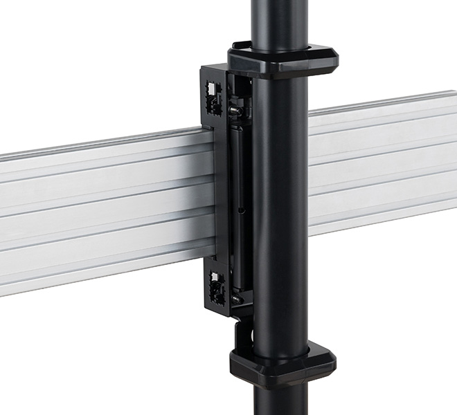 B-TECH SYSTEM X - Adjustable Height and Depth Rail Mounting Bracket BT8390-WFK6/B