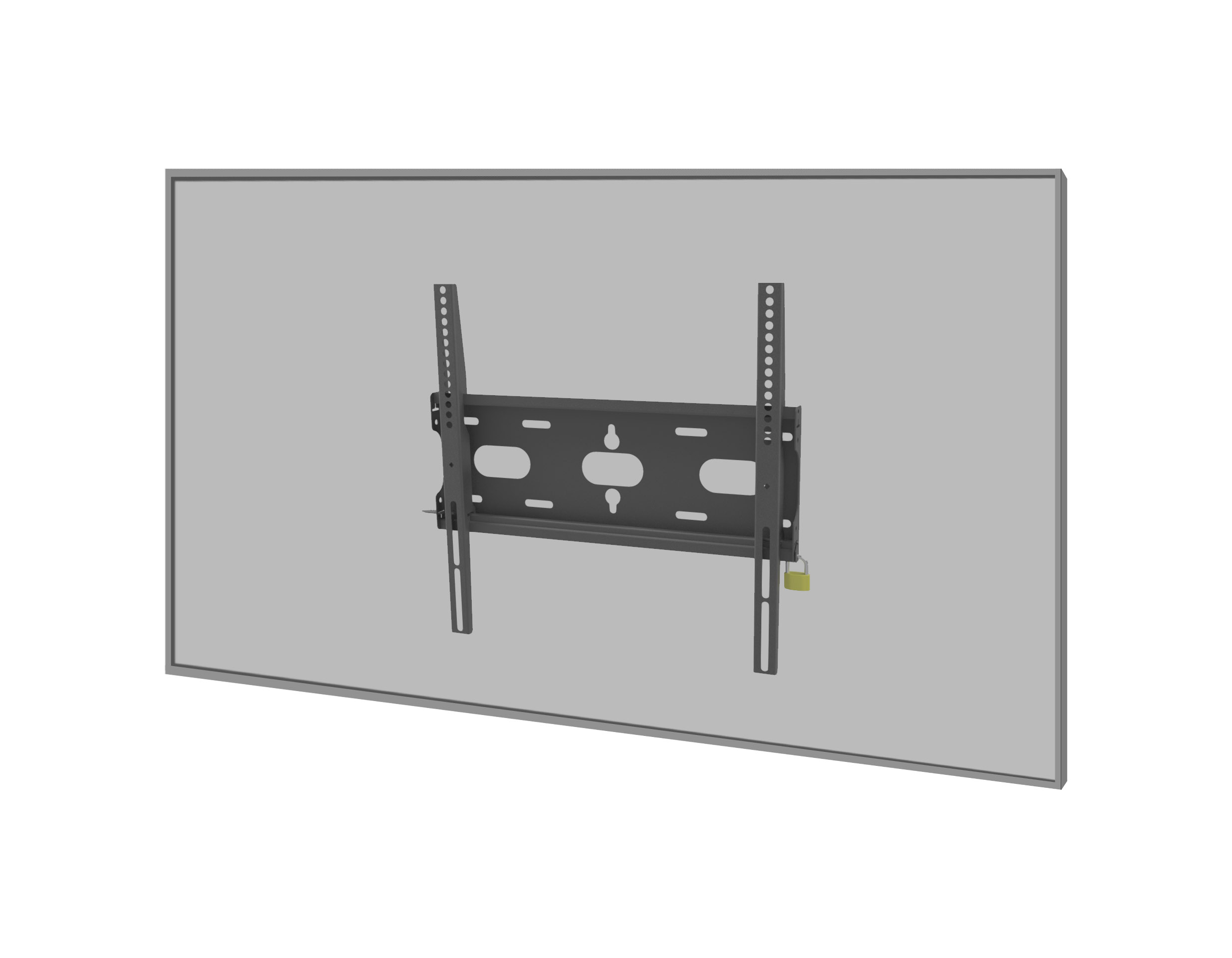 tv-wandhalterung, wandhalterung, verstellbar, metall-bracket, schloss-schluessel