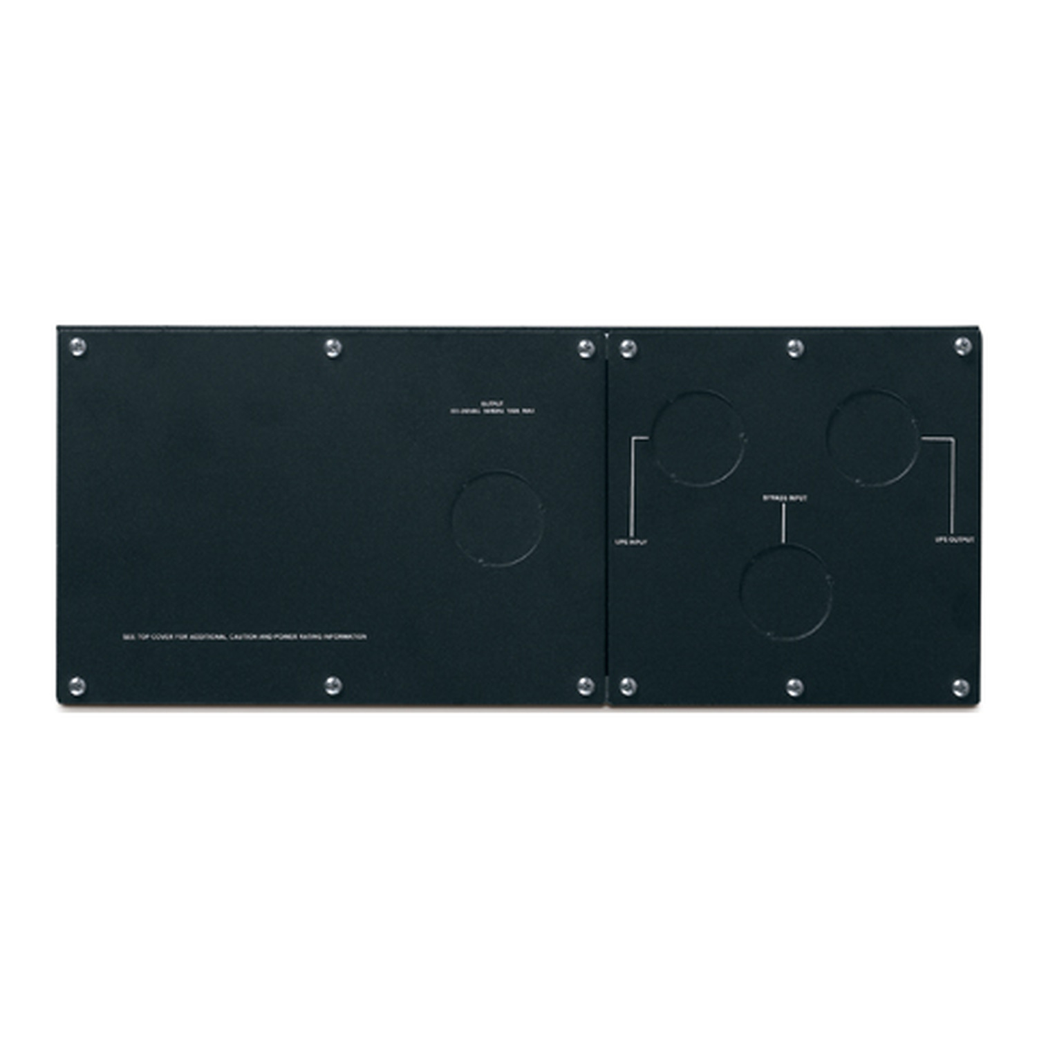 rack-mount, panel, dark-blue, circular-cutouts, screws