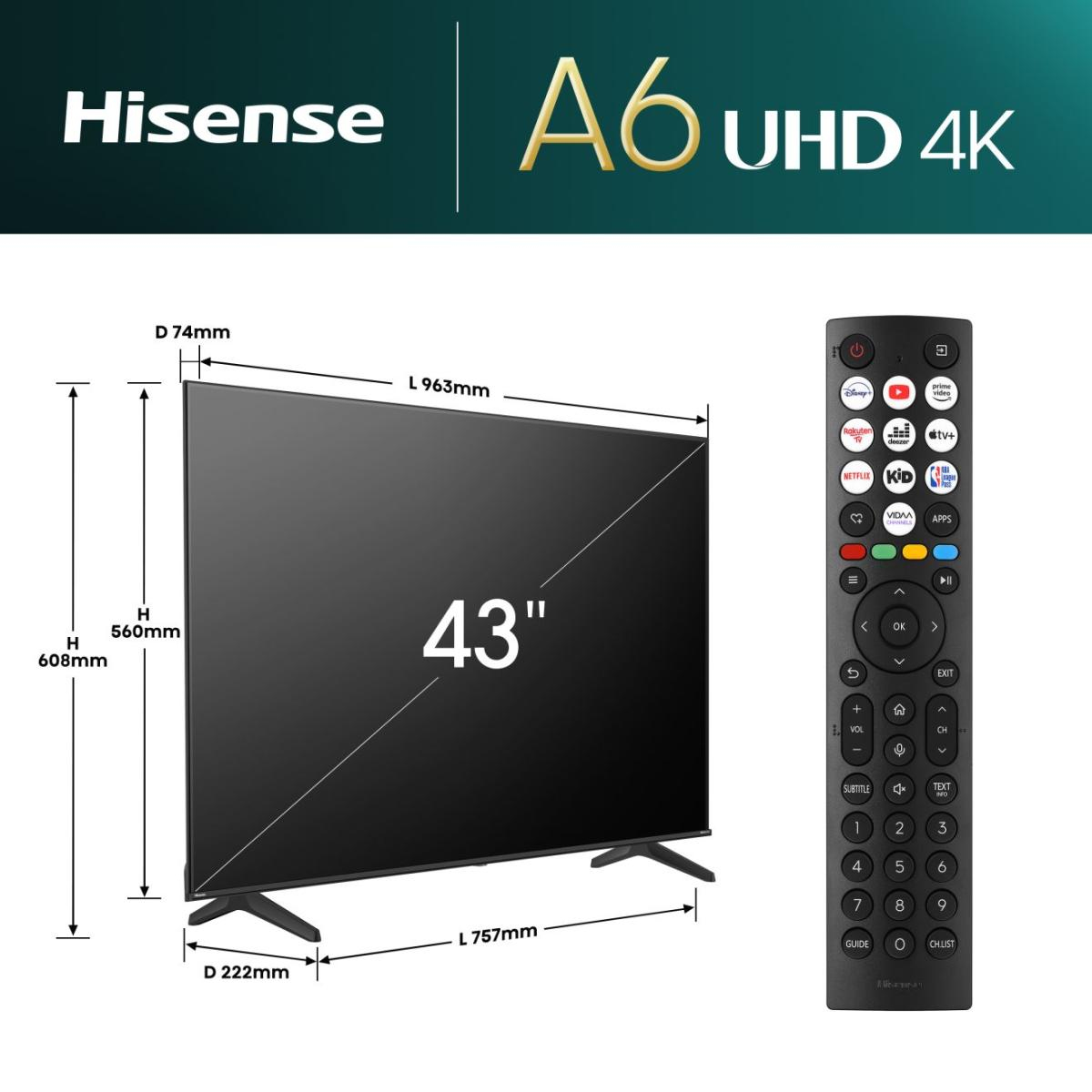 fernseher, 43-zoll, 4k, UHD, remotekontrolle