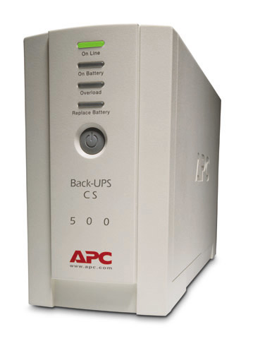 USV, Batterie-Backup, beiges Gehäuse, Statusanzeigen, APC Back-UPS CS 500