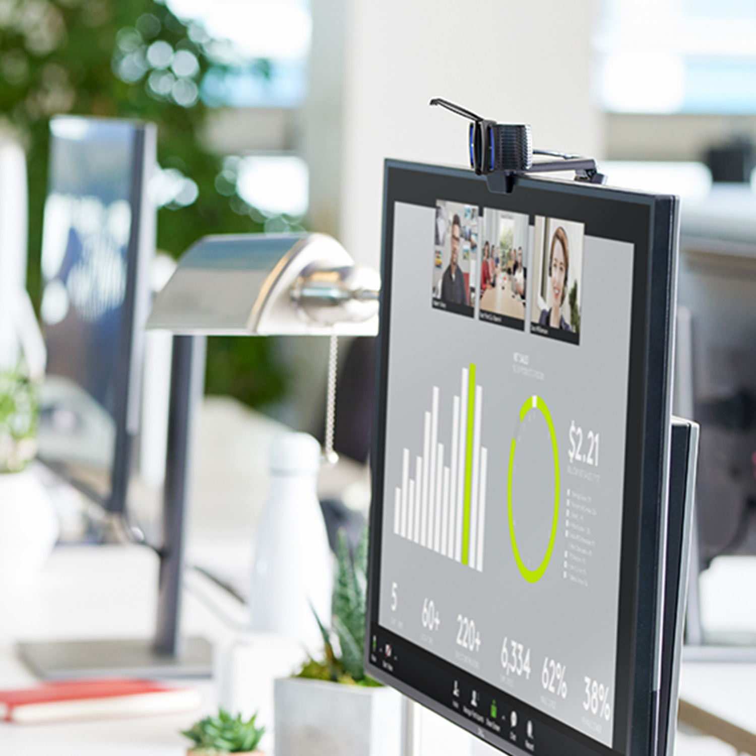 Computerbildschirm, Webcam, schwarzer Monitor, LCD-Display, Büroausstattung