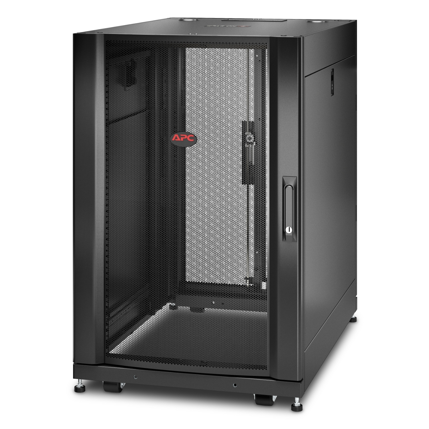 Servergehäuse, Rack-Schranksystem, geschlossener Schrank, Mesh-Tür, APC-Logo