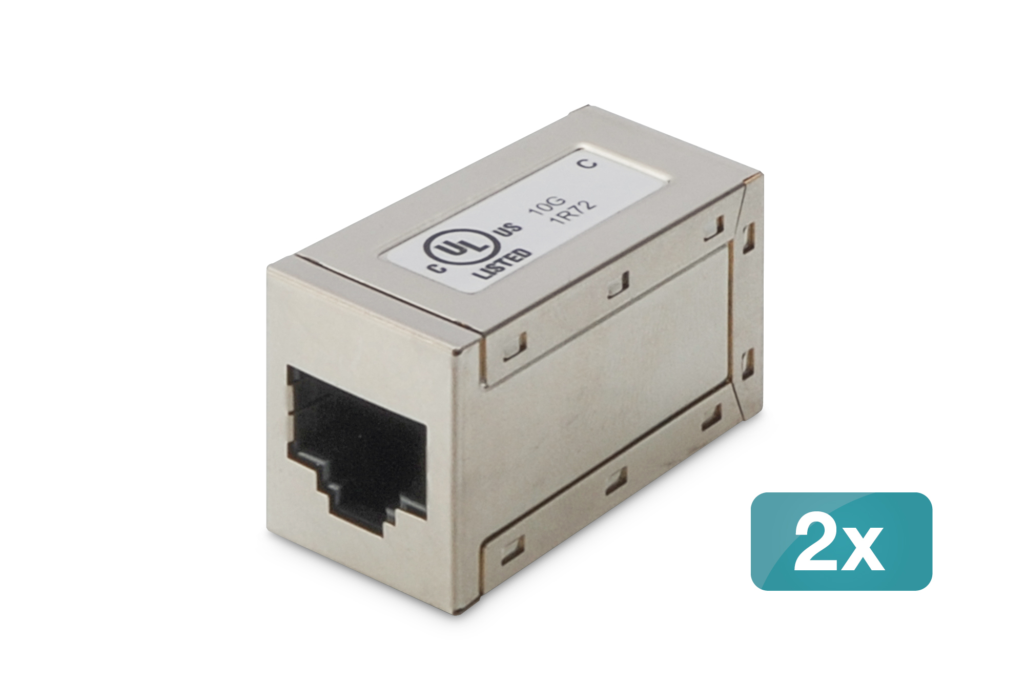 Netzwerk-Buchse, RJ45-Modul, Kleinbauform, UL-zertifiziert, 2x