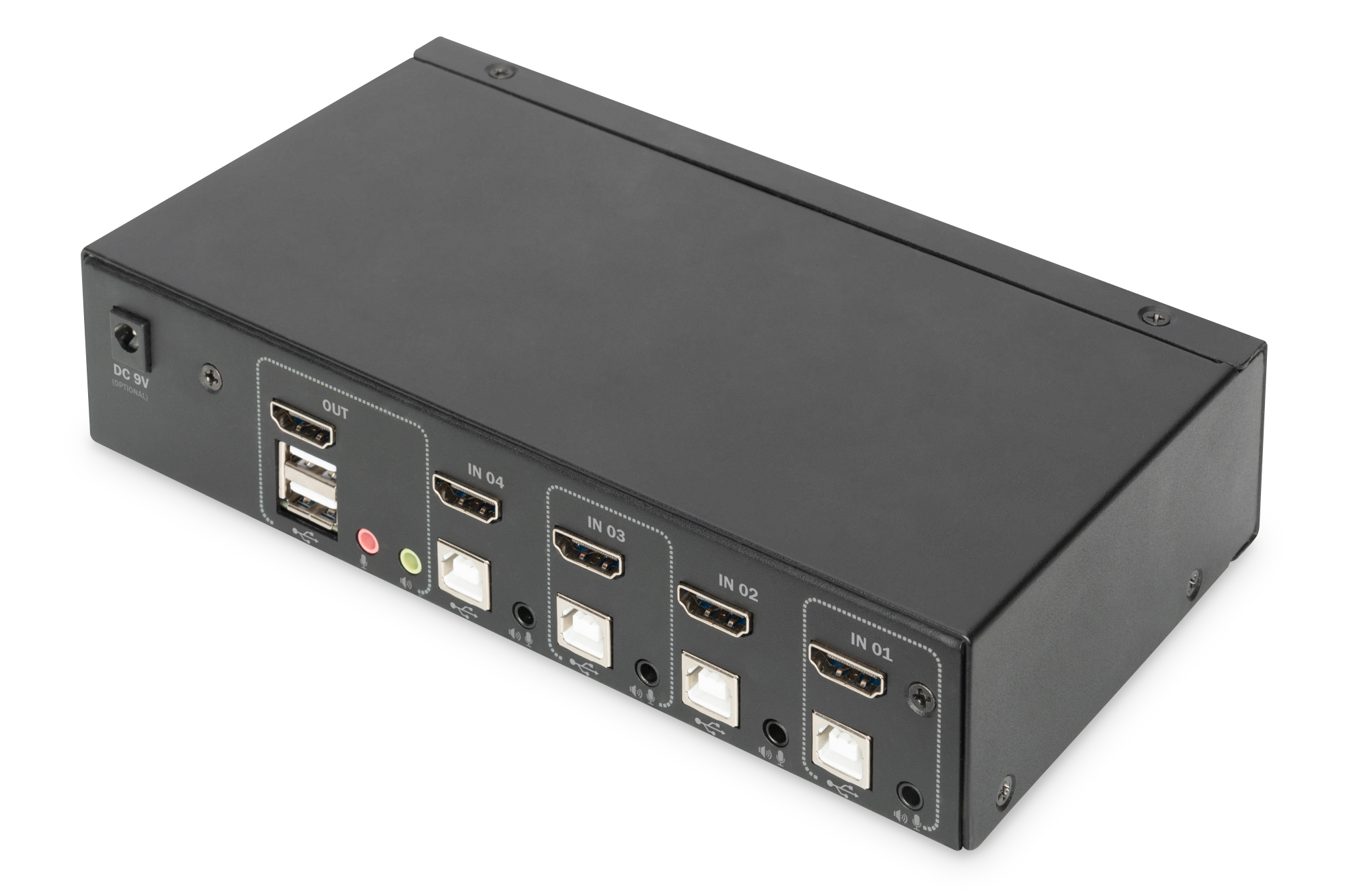 DIGITUS DS-12880 KVM-Switch, 4-Port, Single-Display, 4K, HDMI