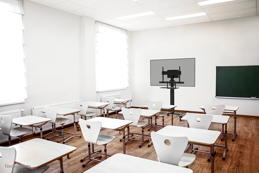 classroom, tische, stühle, weiß, tafel