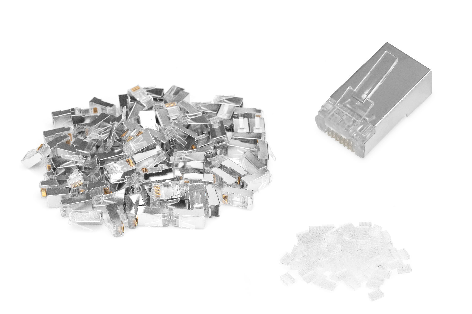 DIGITUS AK-219603-100 CAT 6 Modularstecker für Rundkabel - 100 Stk. DIGITUS AK-219603-100 CAT 6 Modularstecker für Rundkabel - 100 Stk.