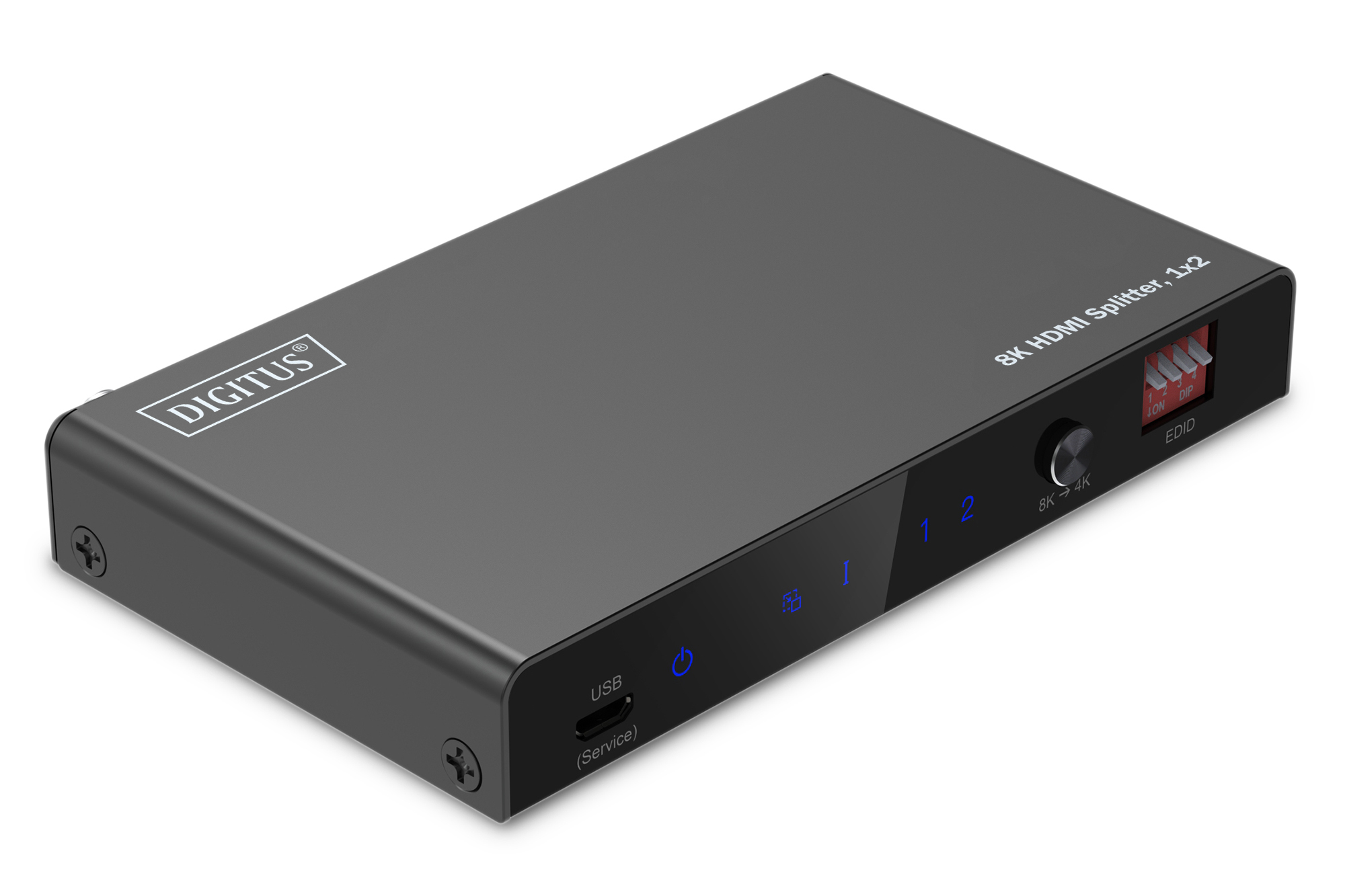 DIGITUS DS-55339, 1x2 HDMI Splitter, 8K/60Hz (4:4:4), Toslink, Stereo, EDID Control Elektronik, Hardware, Computerausrüstung