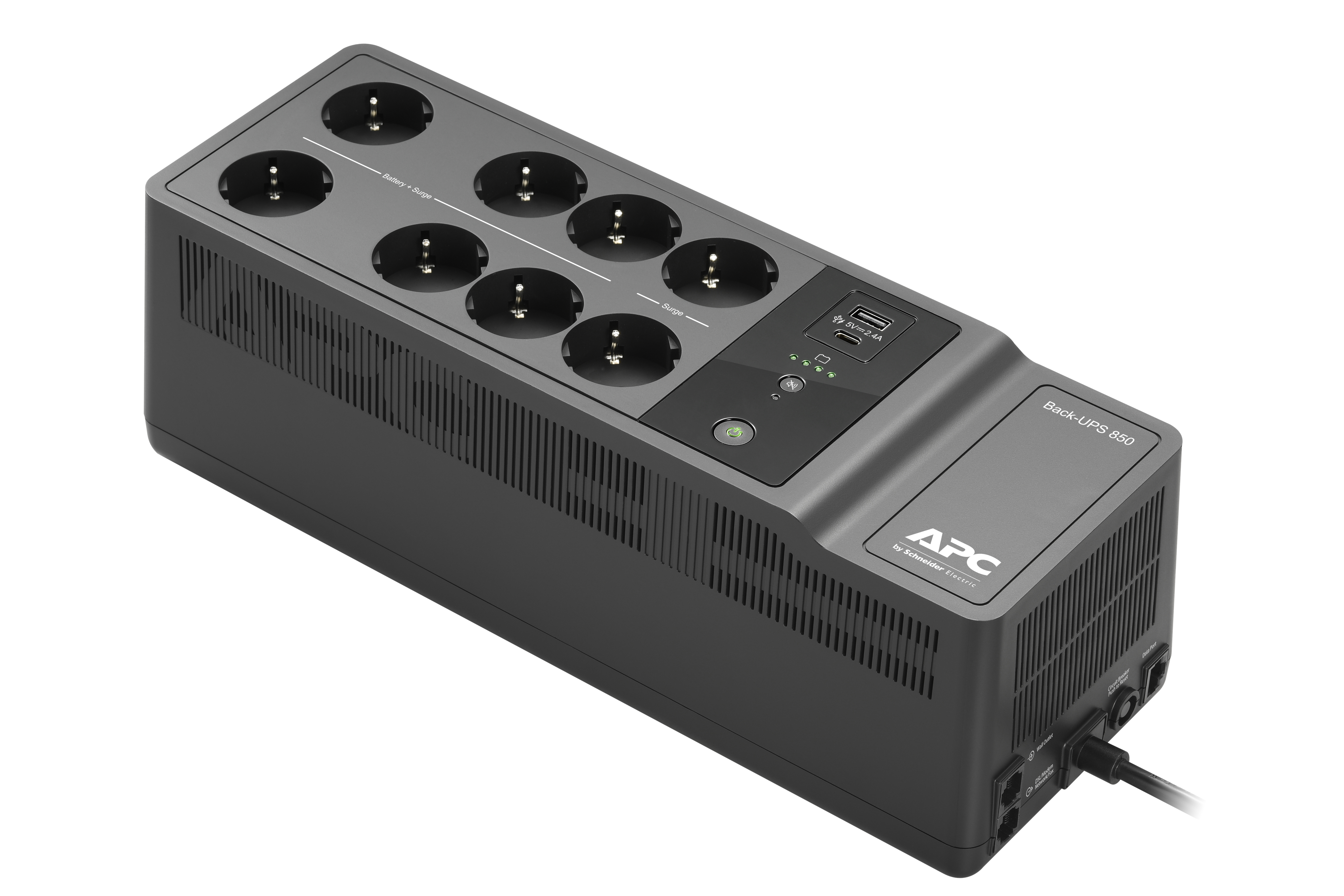 USV, Steckdosenleiste, Überspannungsschutz, 8 Anschlüsse, USB-C