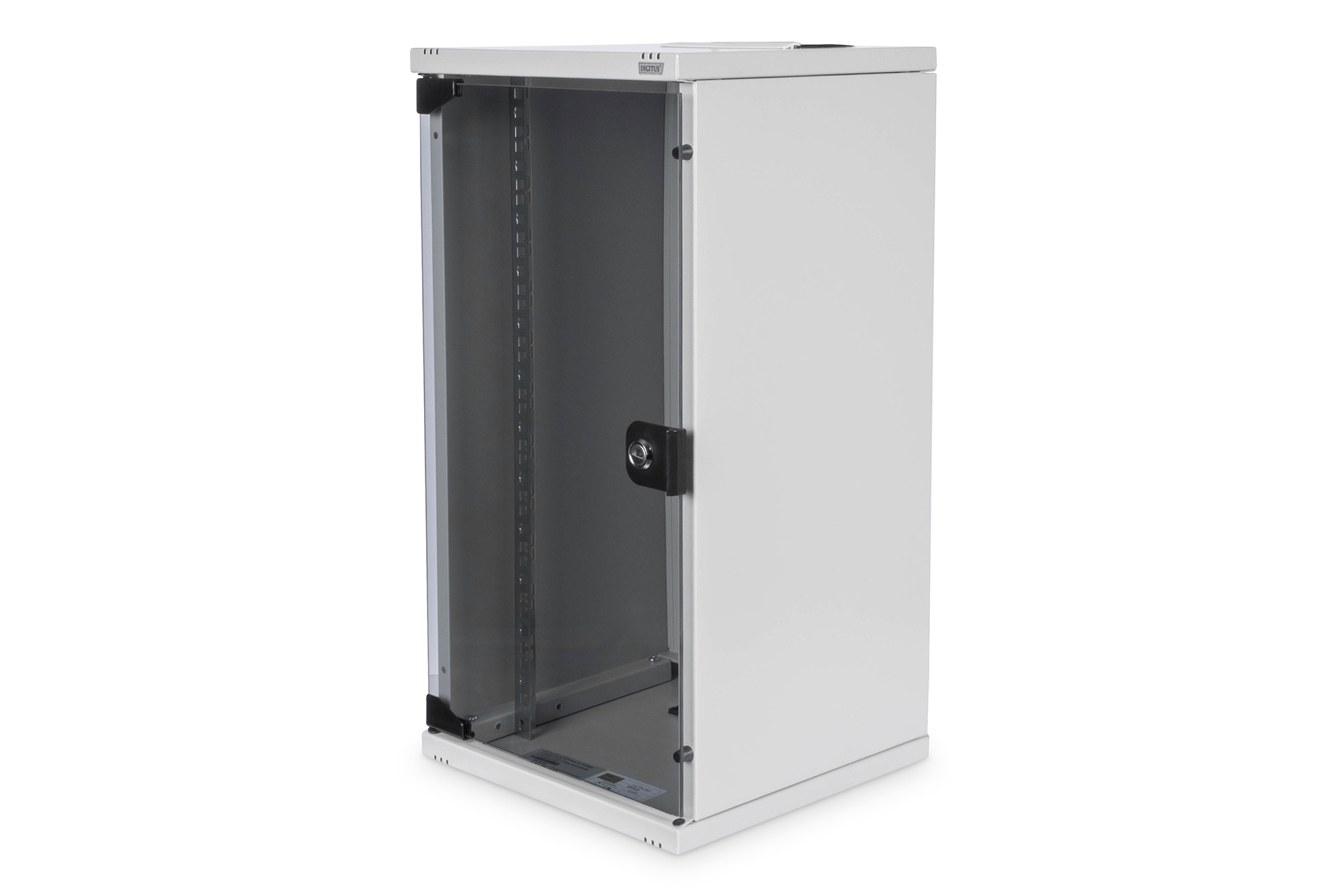 Netzwerk-Schrank, Server-Rack, 19 Zoll, Metall-Schrank, Schwarz/Aluminium