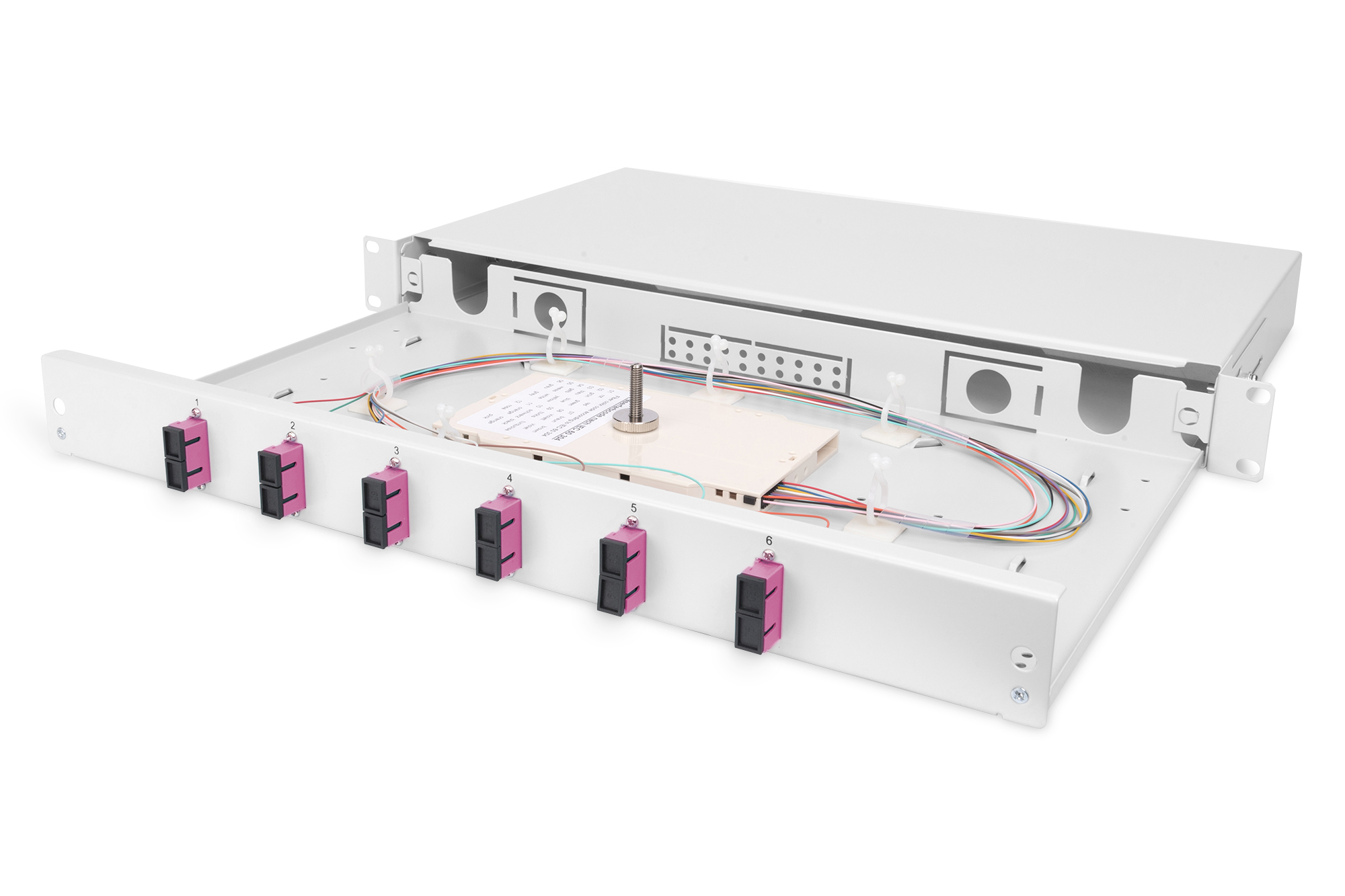netzwerk-switch, rackmount, panel, kabel, modul