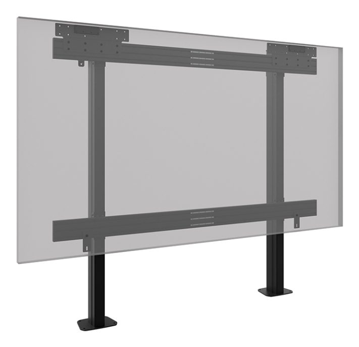 TV-Standfuß, Bodenständer, Metall, Schwarz, Höhenverstellbar