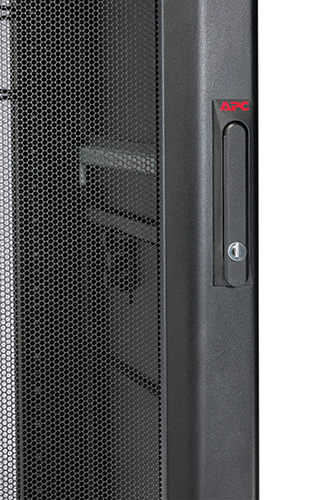rack, server rack, metal cabinet, mesh front, APC lock