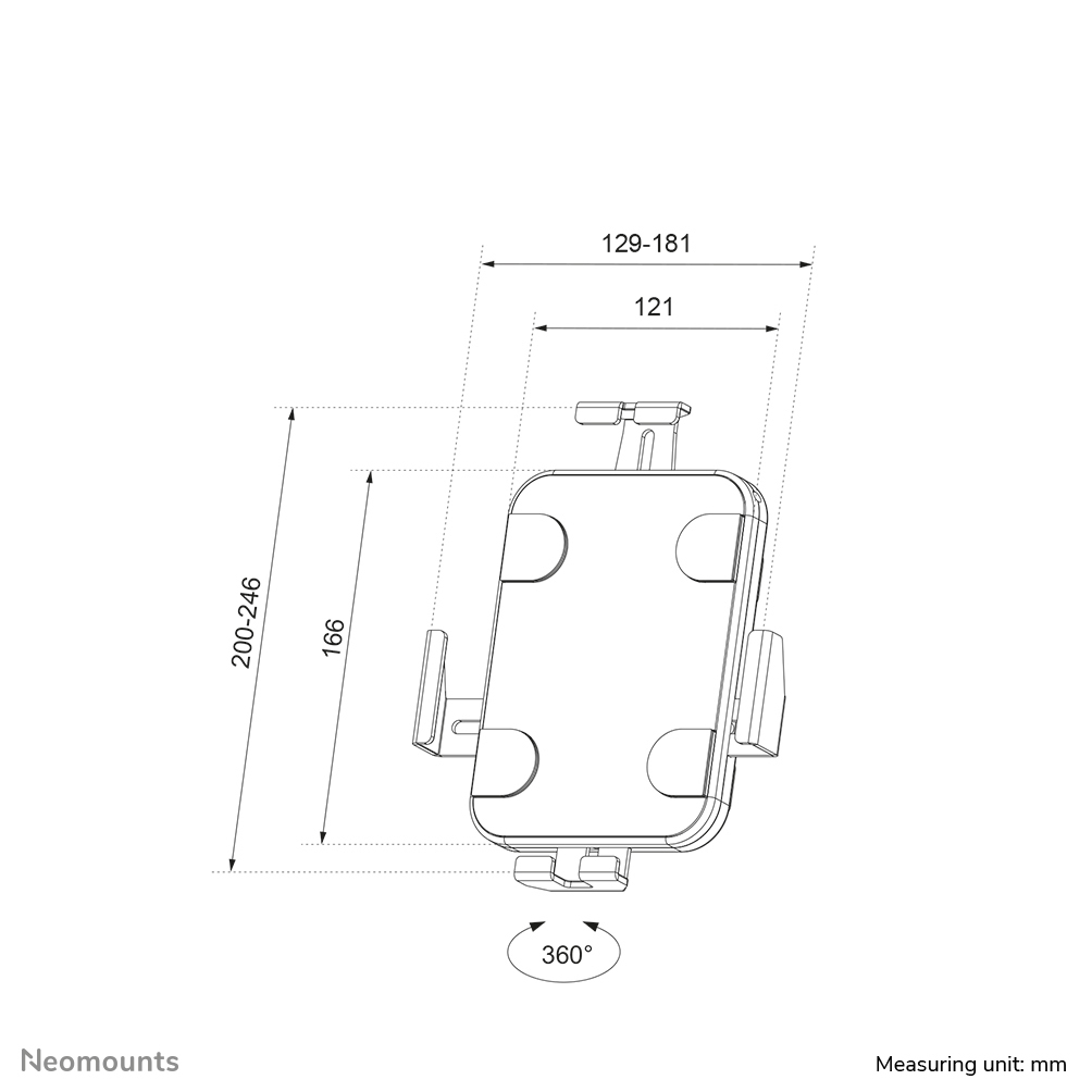 Neomounts Wandhalterung für Tablets - Tablet/UMPC - Passive Halterung - Indoor - Schwarz