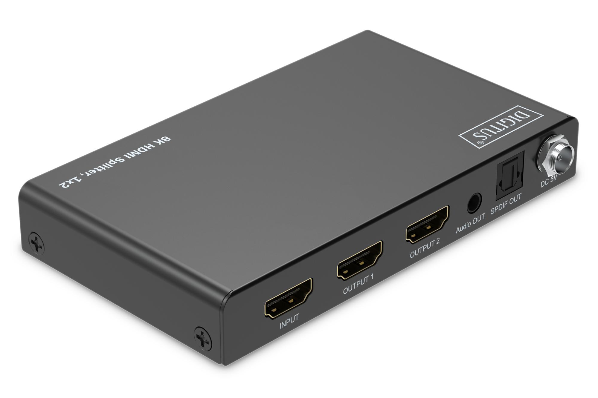 DIGITUS DS-55339, 1x2 HDMI Splitter, 8K/60Hz (4:4:4), Toslink, Stereo, EDID Control Elektronik, Hardware, Nabe