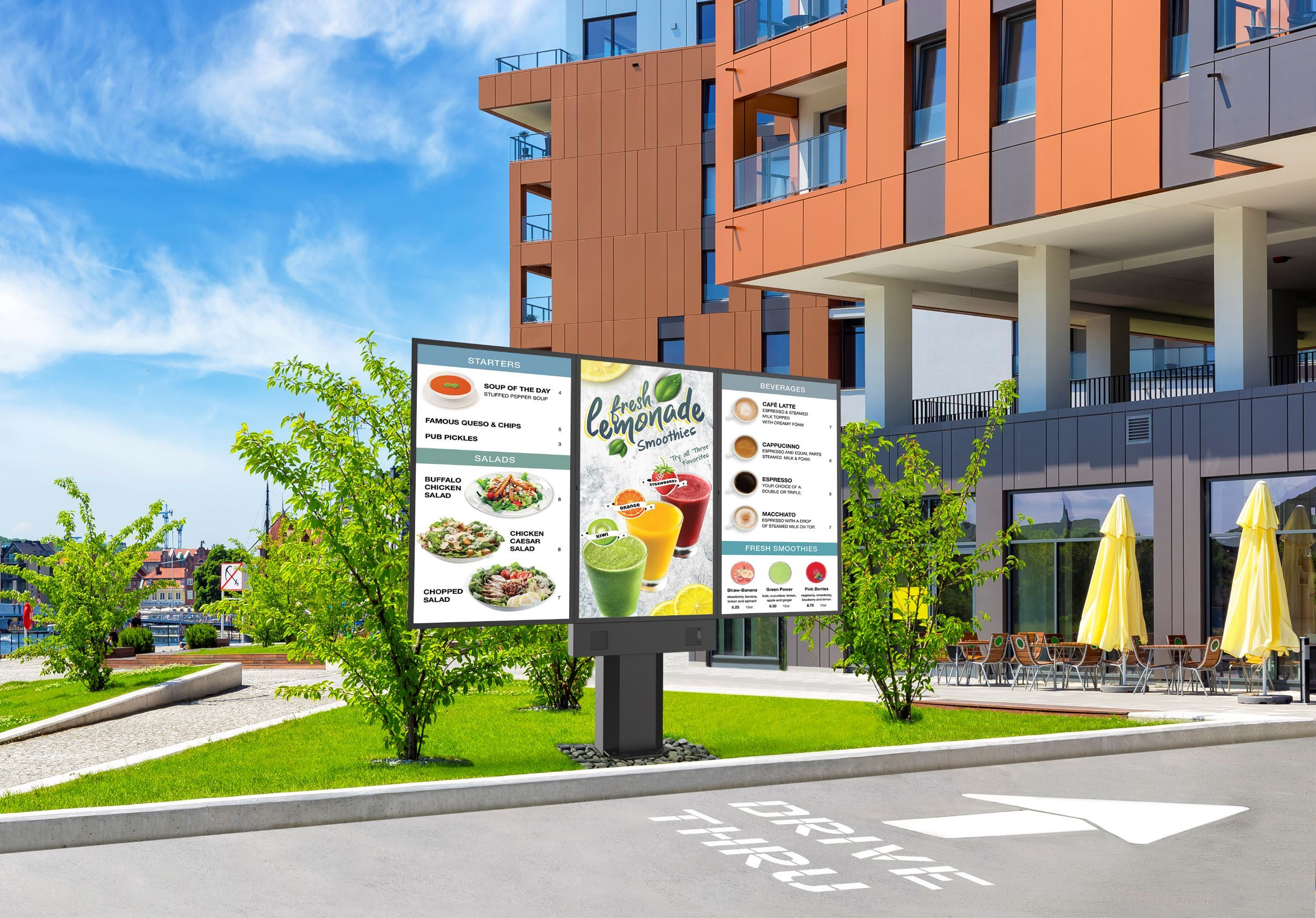 Peerless-AV Outdoor Portrait Digital Signage Menu Board Kiosk KOF555-3-EUK Werbung, Stadt, Städtisch