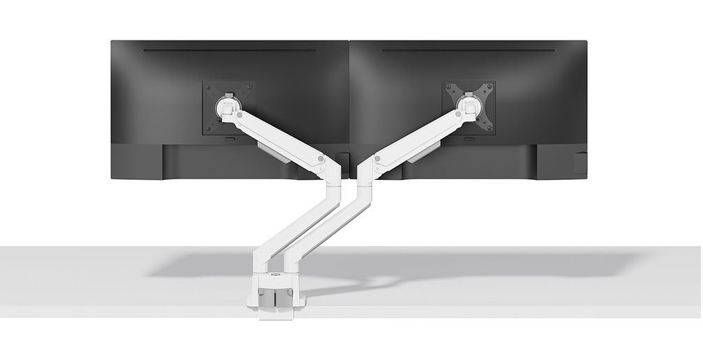 Neomounts S Tischhalterung duo 100x100 9kg/17-32"/weiss/voll beweglich