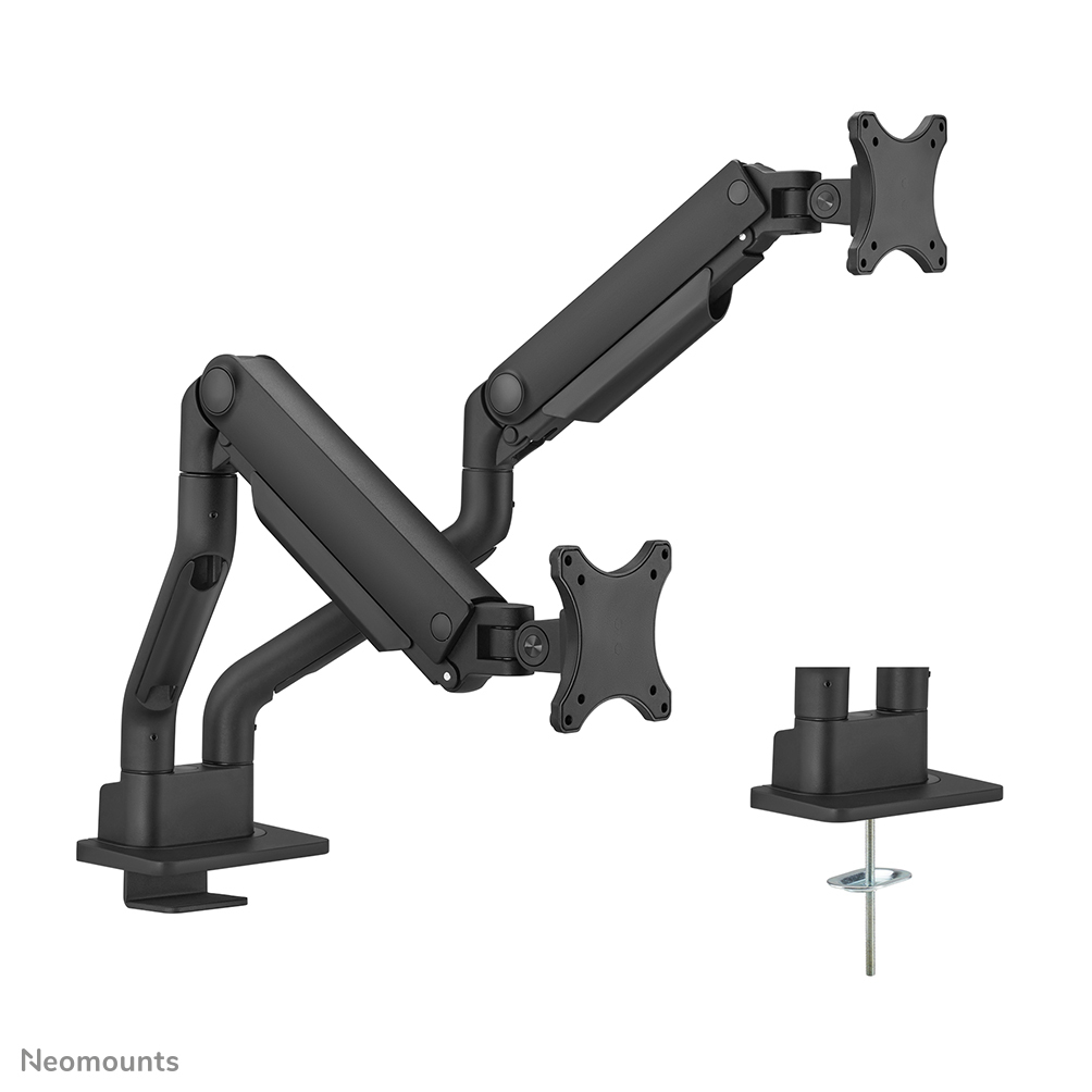 Neomounts Select Desk Mount double display topfix clamp &grommet