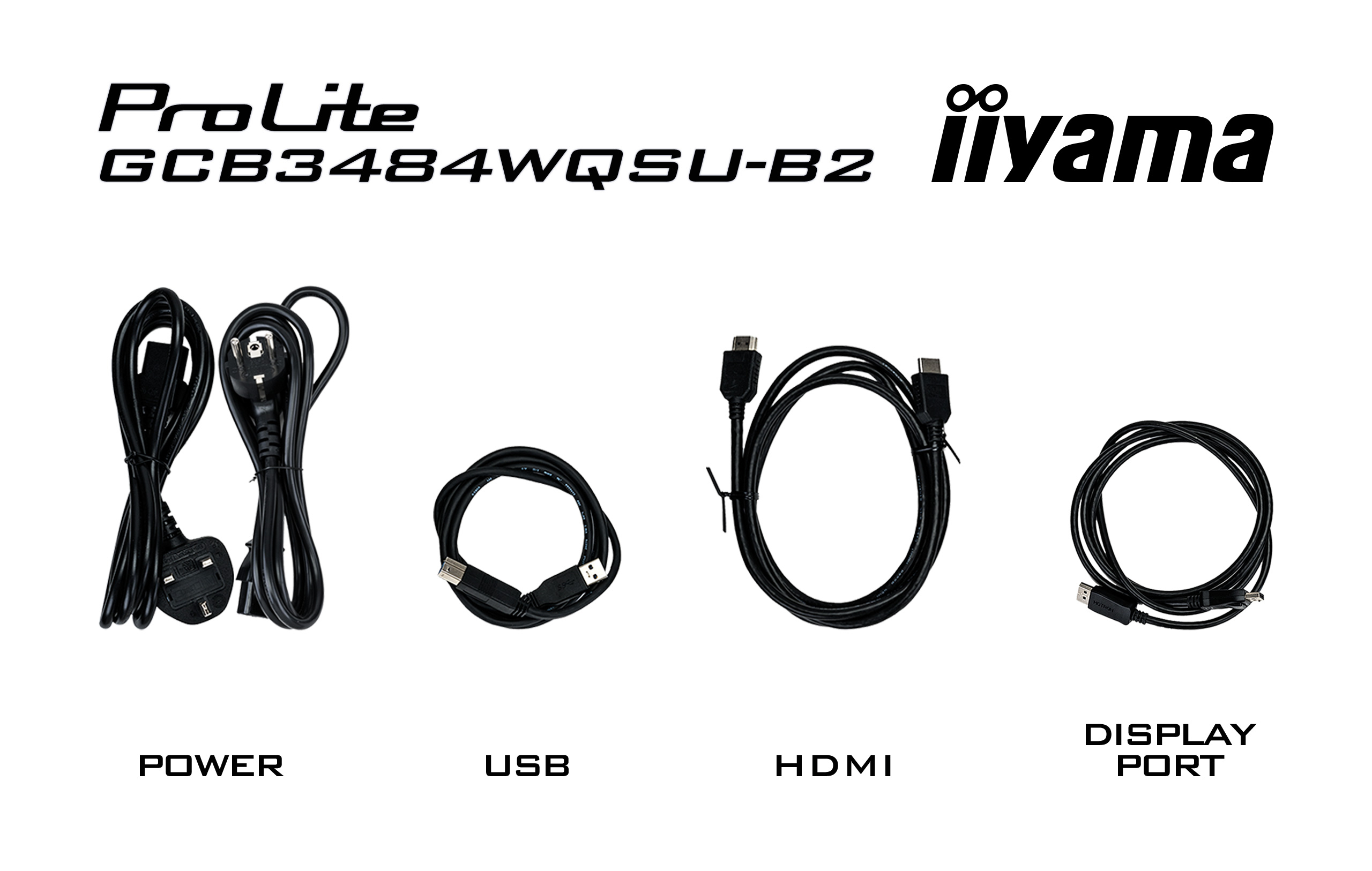 Kabelset, Stromkabel, USB-Kabel, HDMI-Kabel, Displayport-Kabel