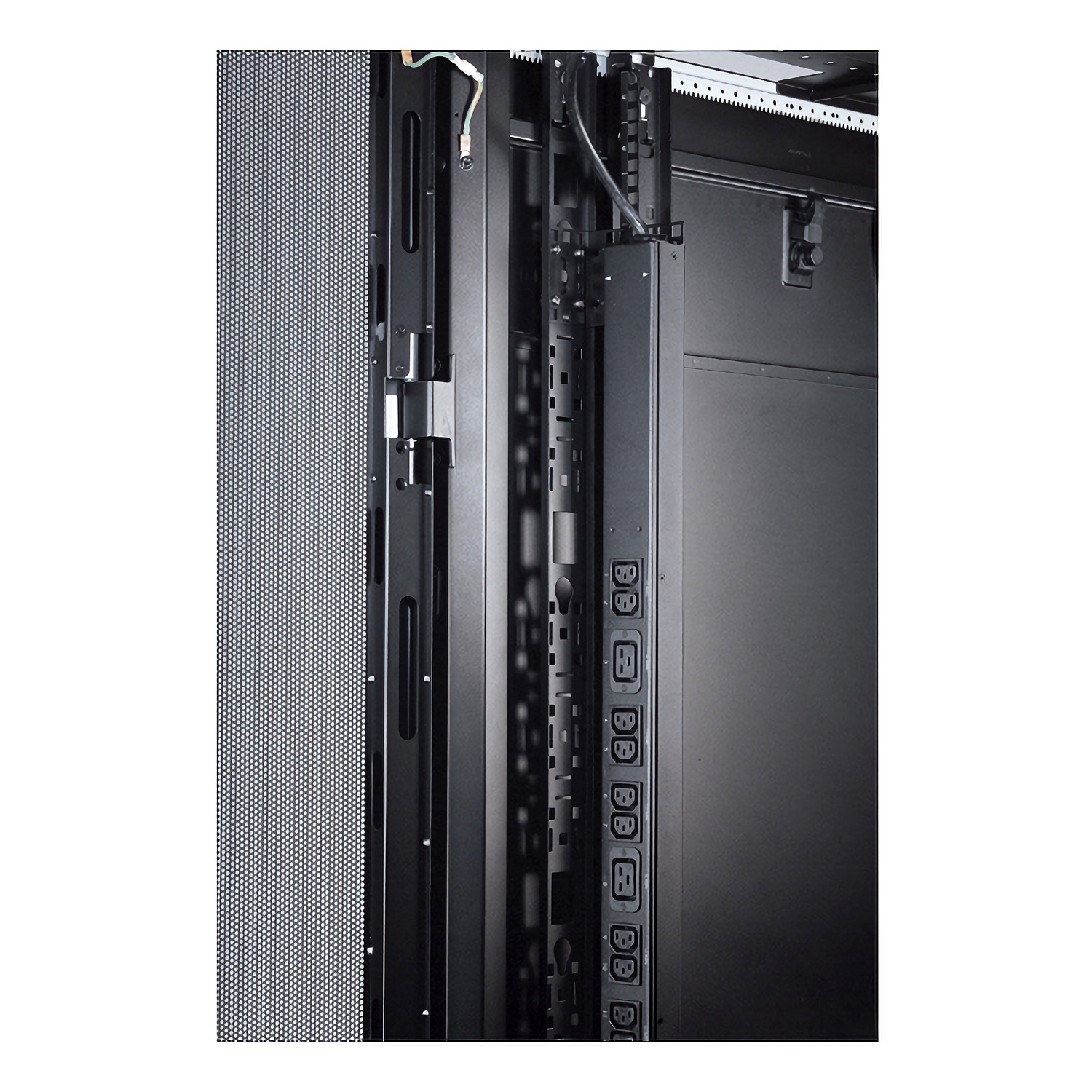 Serverrack, Rackenpaneel, Stromanschlüsse, Kabelmanagement, Metallrahmen