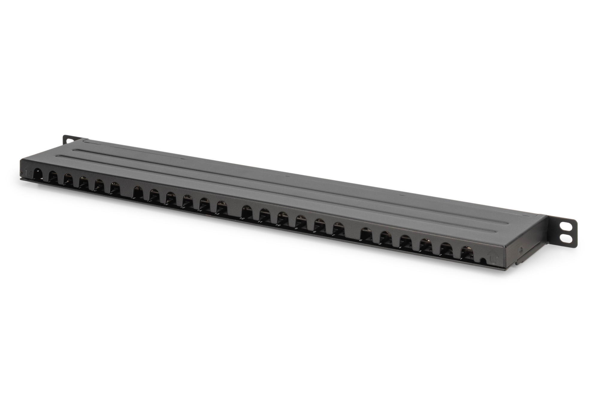 DIGITUS Schrank Zubehör 19" Patch Panel CAT 6 Klasse E geschirmt 24-Port 0,5HE inkl. Staubschutz 8P8C LSA Schwarz RAL 9005 DN-91624S-SL-SH Elektronik, Hardware, Computerausrüstung