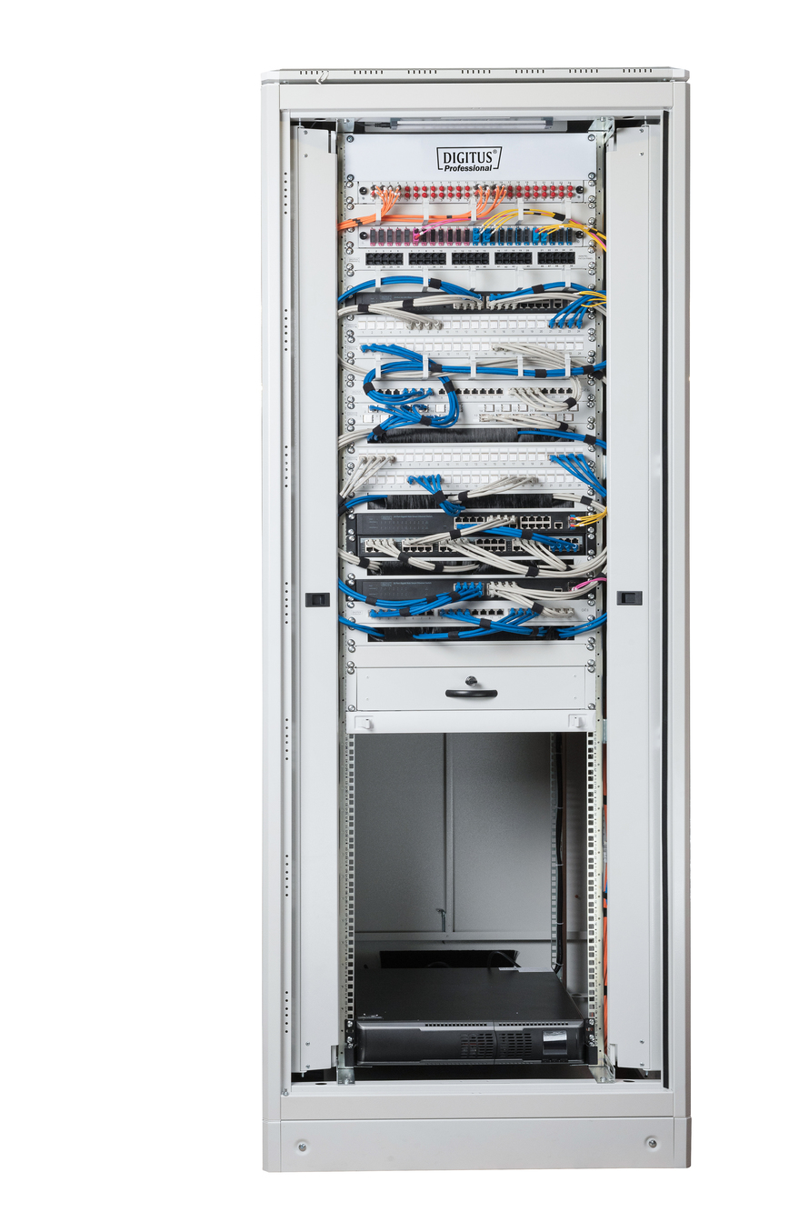 Server rack, Networking rack, Cable management, Patch panels, Power supply