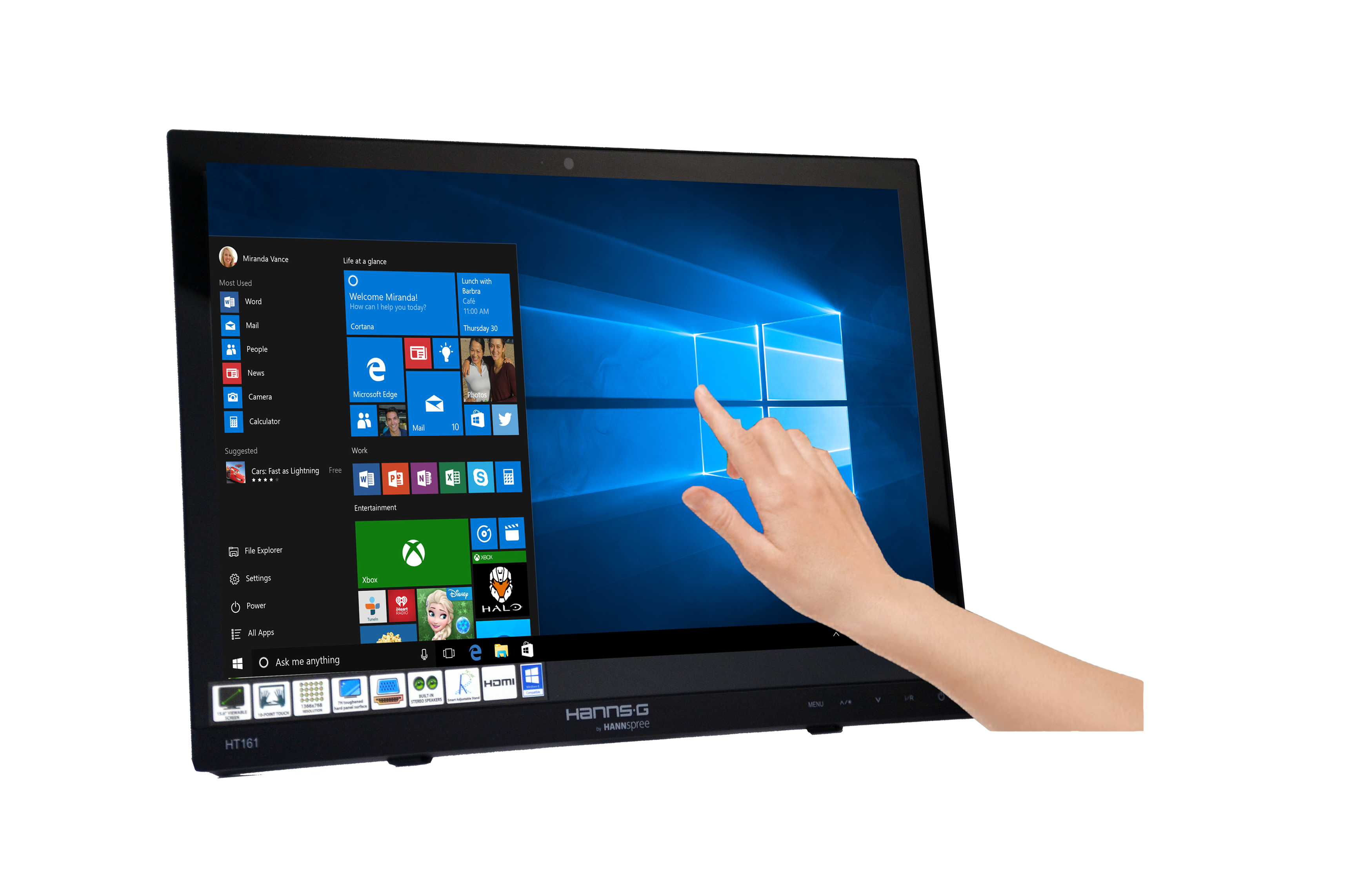 Touchscreen-Monitor, Schwarz, Breitbildschirm, LED-Display, HDMI-Anschluss